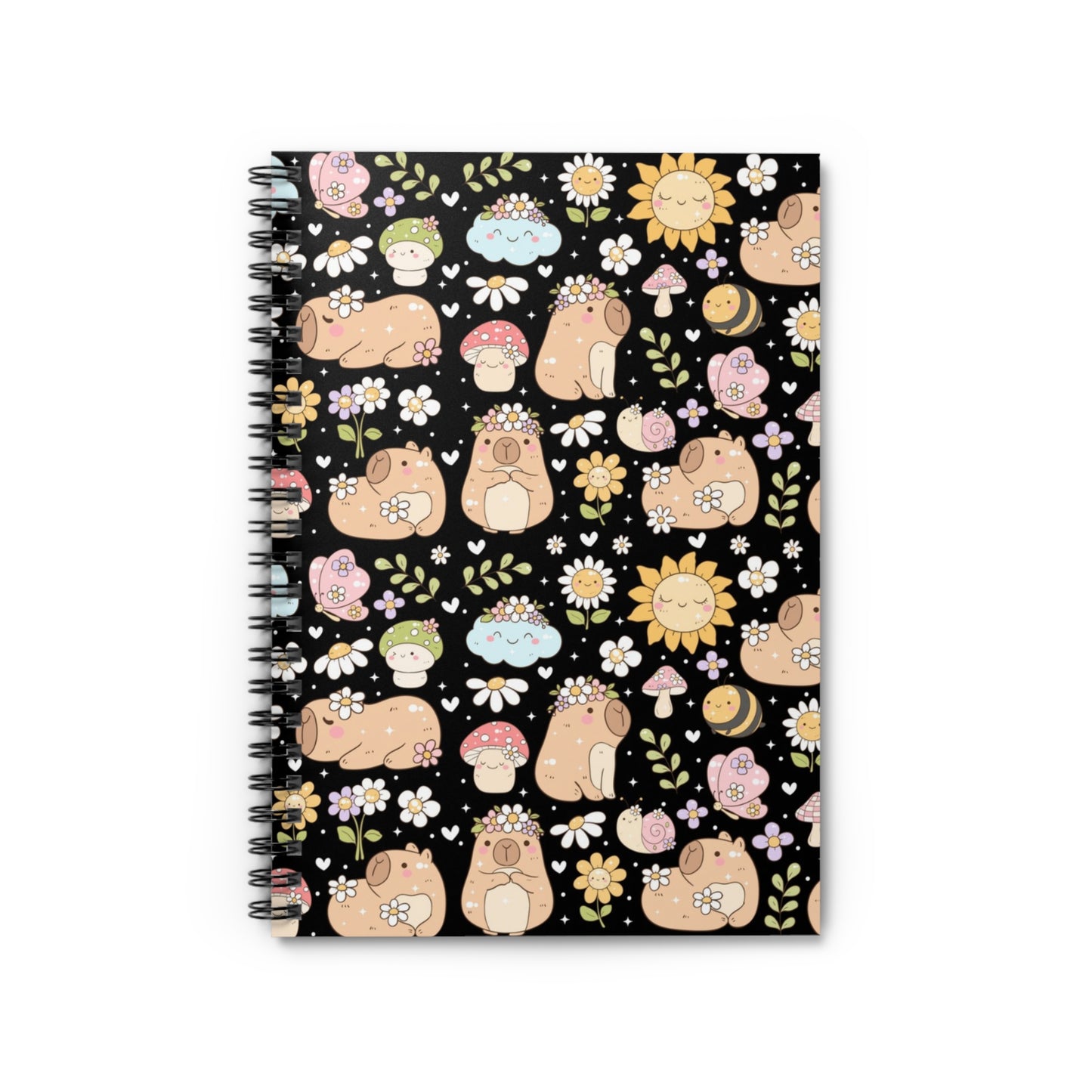 Matching Capybara mousepad, notebook, pen, pouch and bag charm/key chain lip balm holder (black)- Personalization option available!