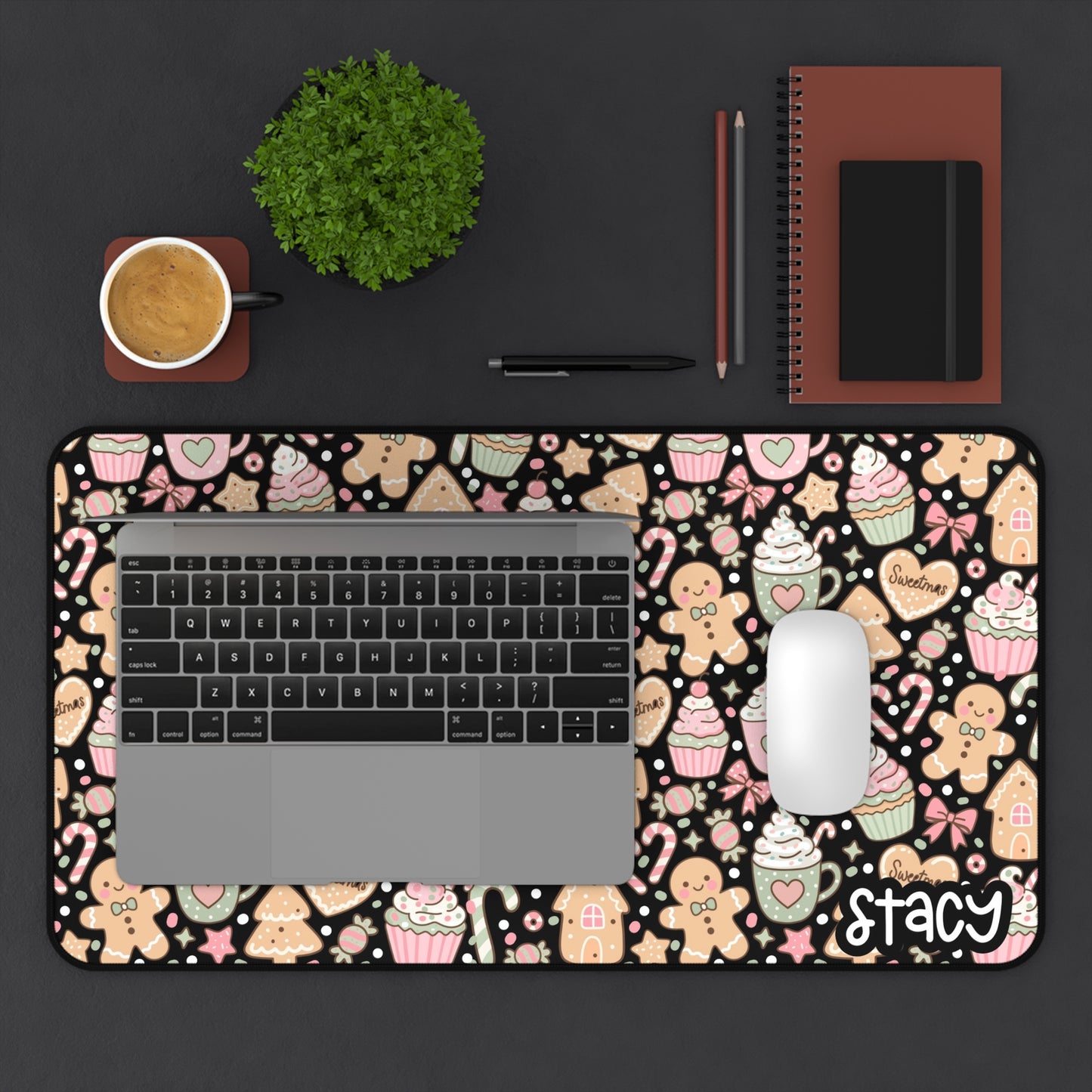 Gingerbread & Hot Cocoa Holiday Cheer Desk Mat