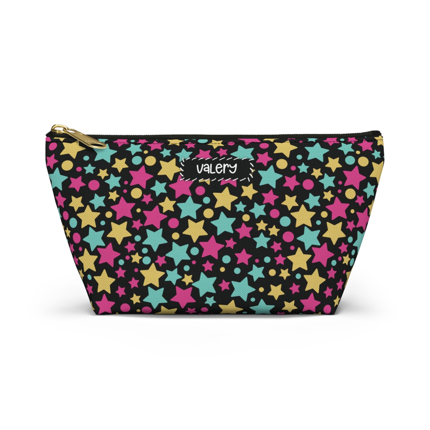 Personalized Pouch with Stars | Black Accesories Bag
