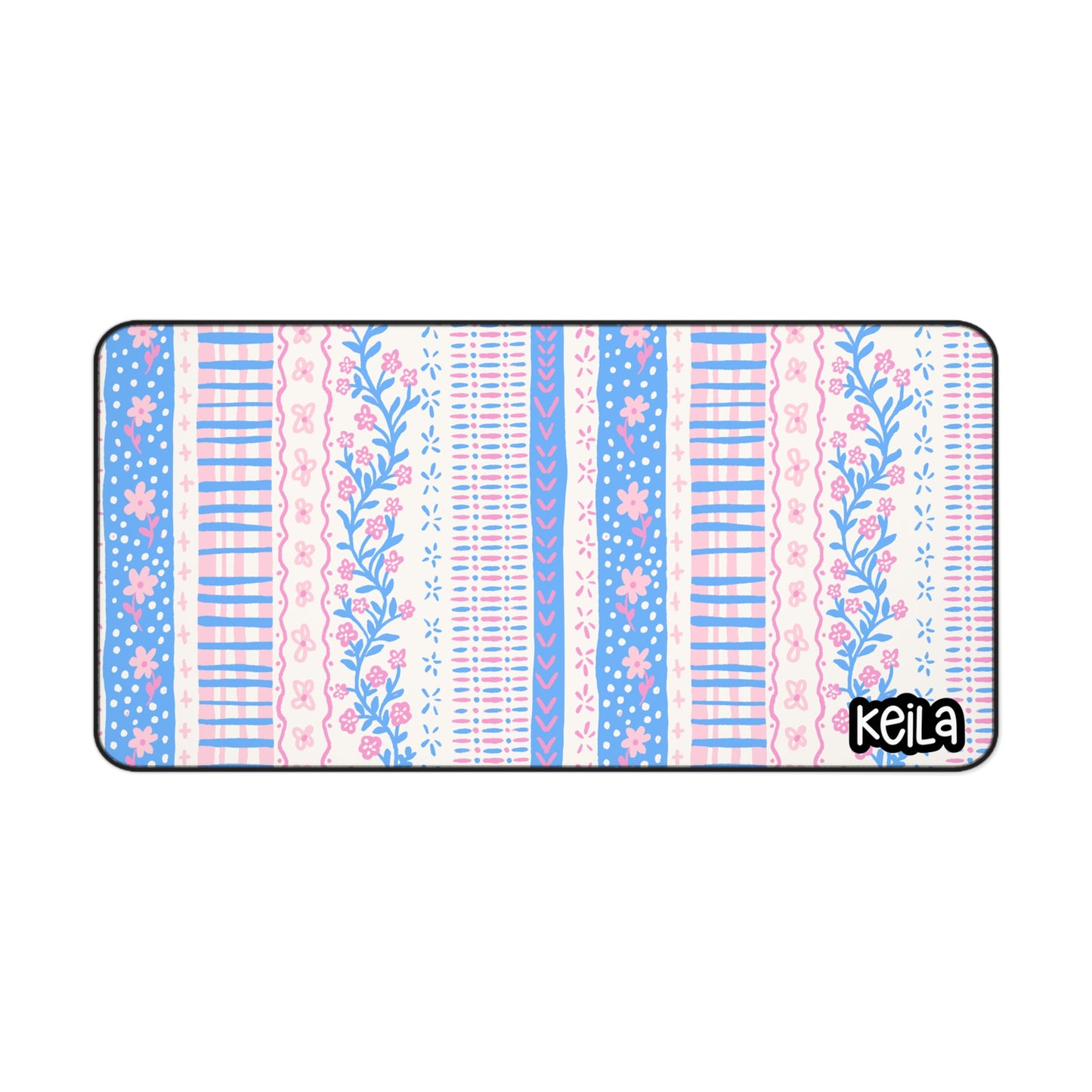 Personalized Coquette Floral & Geometric Desk Mat – Stylish & Functional Workspace Accessory
