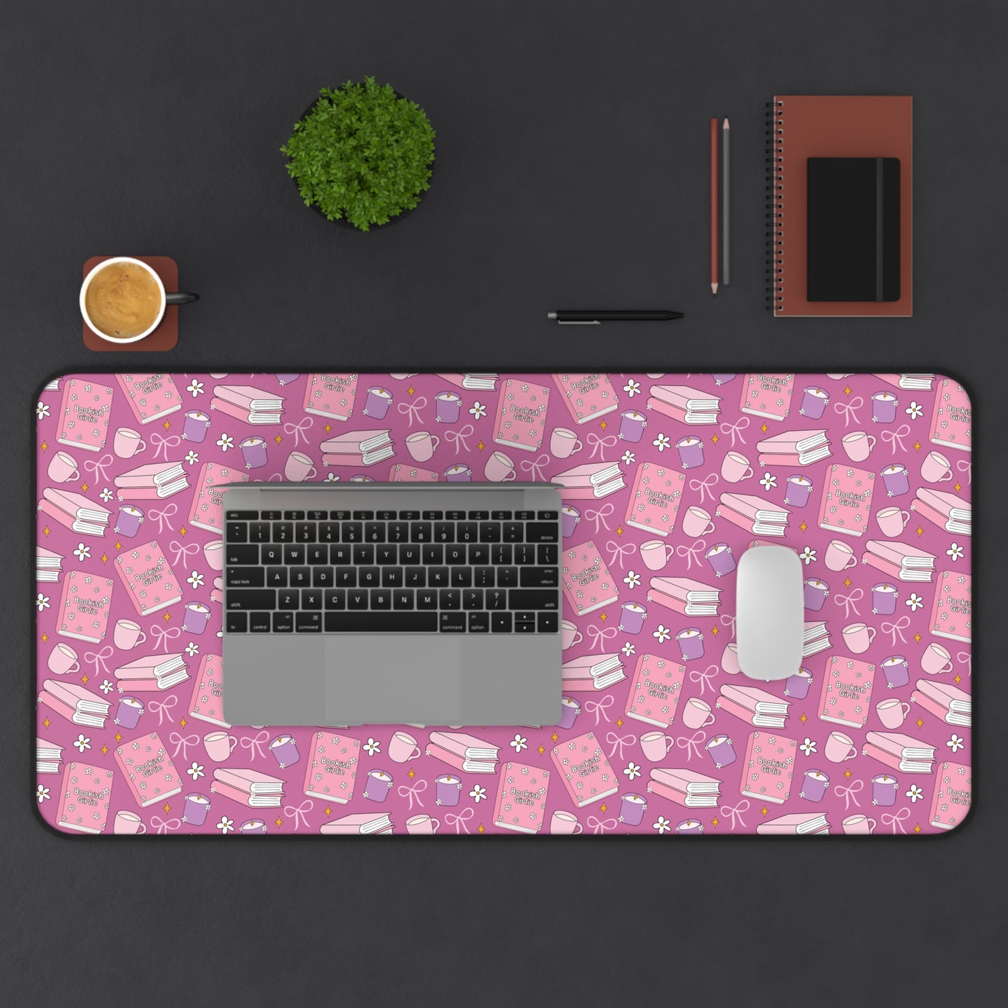 Bookish Girlie Desk Mat - Light Pink