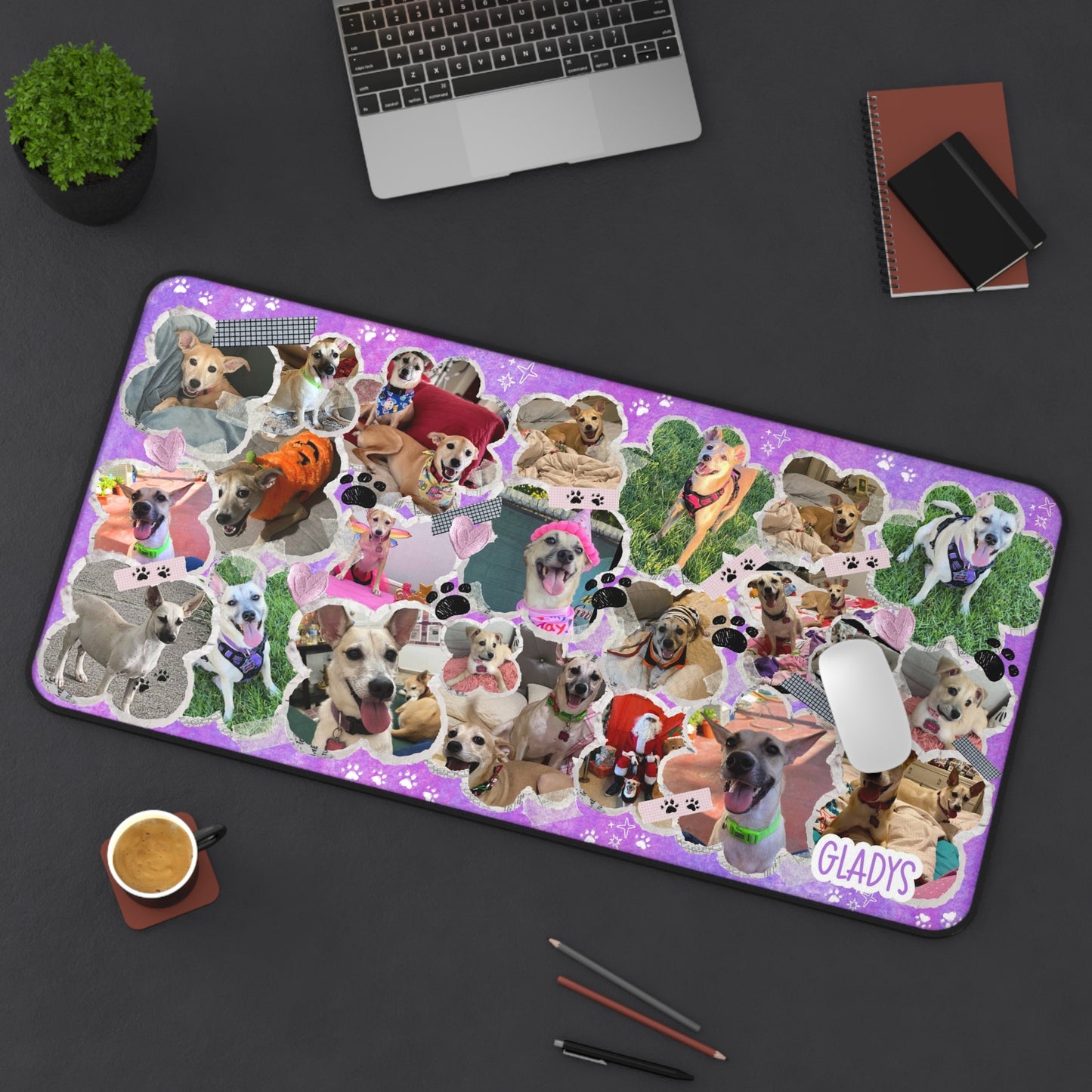 Cute Pet-Themed Desk Mat, Personalized Desk Accessory, Dog Lover Gift, Home Office Decor, Animal Print Desk Pad