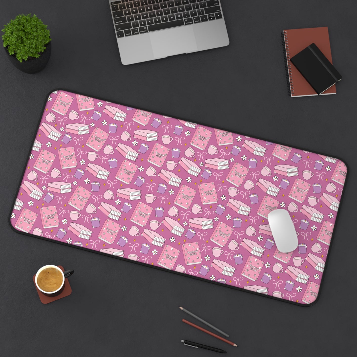 Bookish Girlie Desk Mat - Light Pink