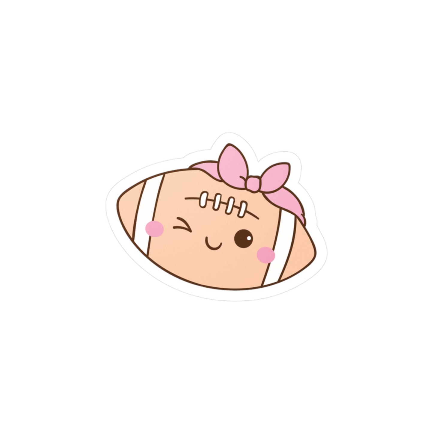 Cute Girly Football Sticker (waterproof) 2”x2”