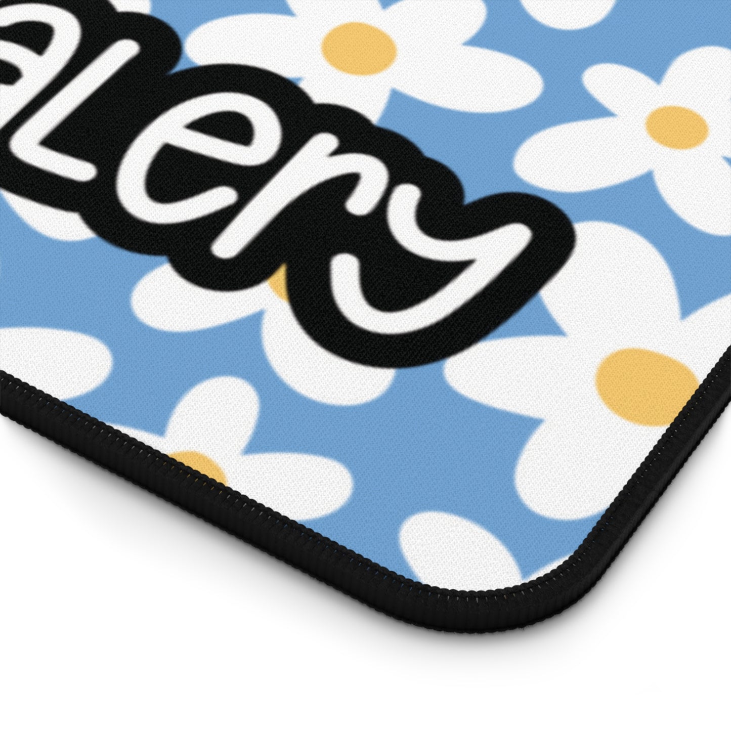 Personalized Cute Daisies Desk Mat Baby Blue| Cute Desk Pad