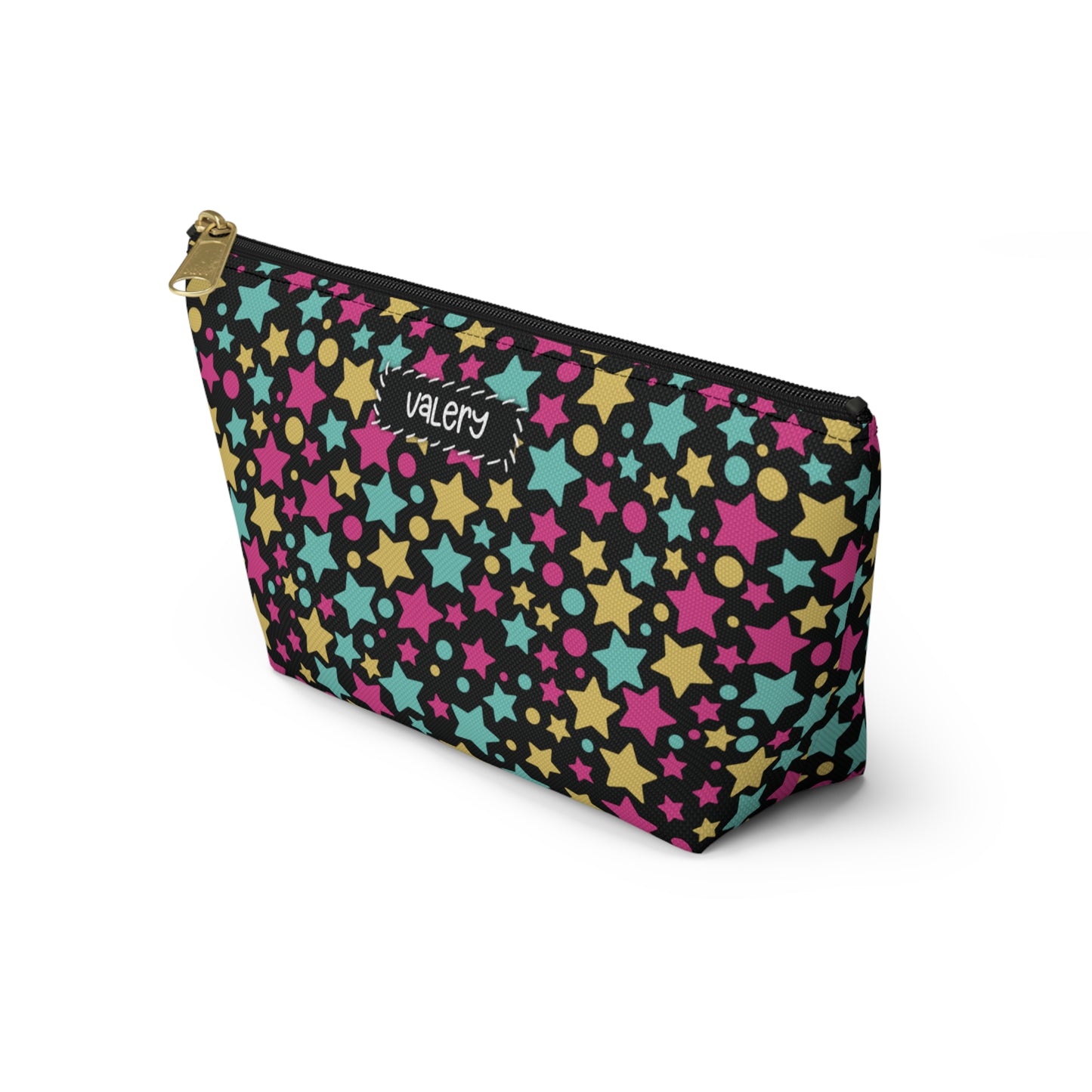 Personalized Pouch with Stars | Black Accesories Bag