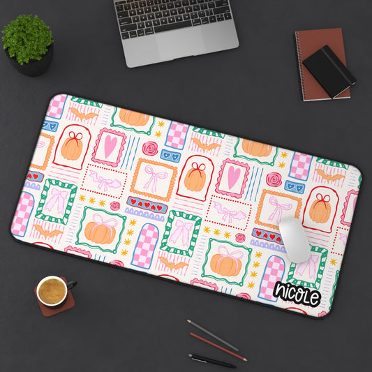 Cute Fall Desk Mat, Cute Office Decor, Personalized Mouse Pad, Creative Workspace Accessories, Gift for Students and Professionals