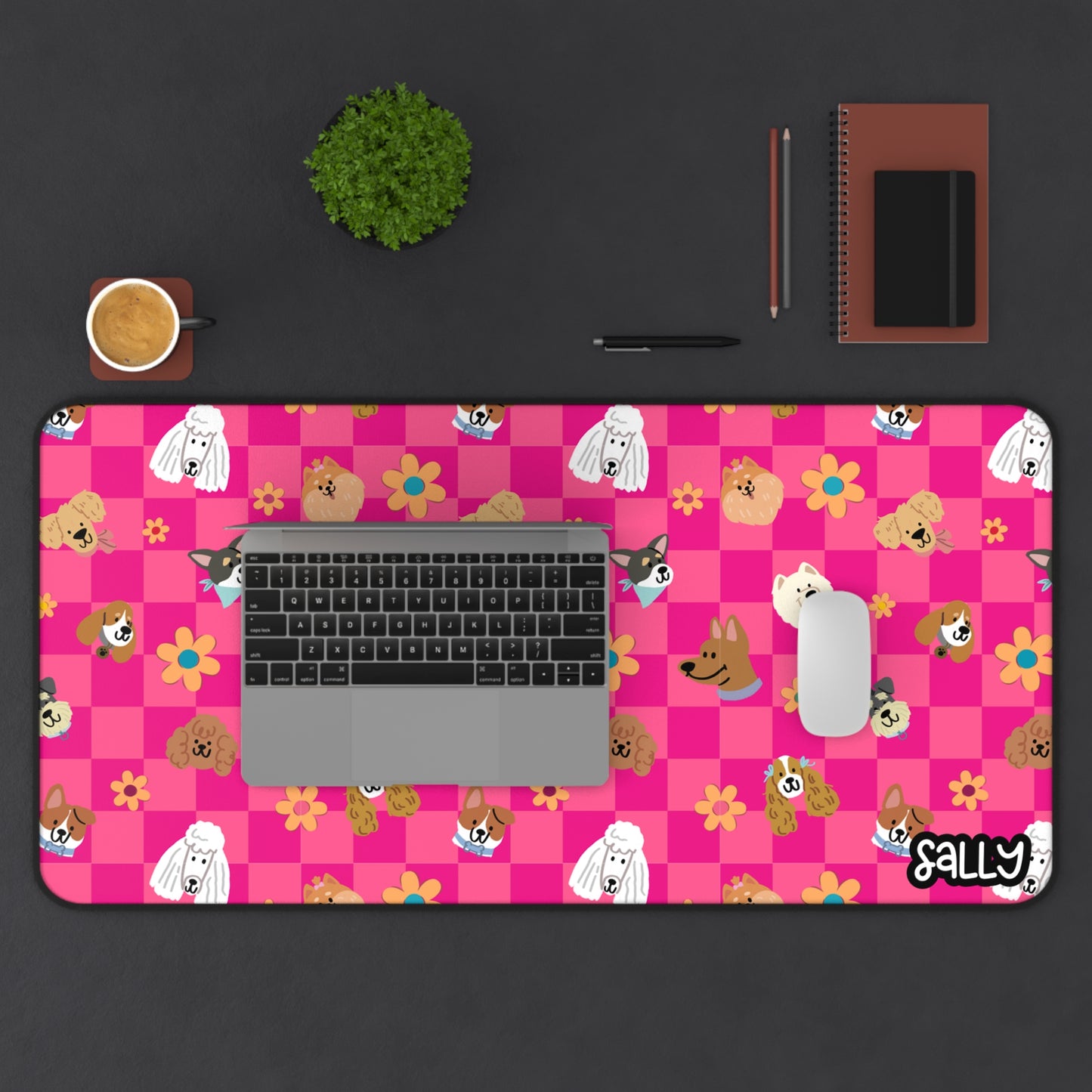 Cute Dog Pattern Desk Mat - Perfect for Pet Lovers and Home Offices