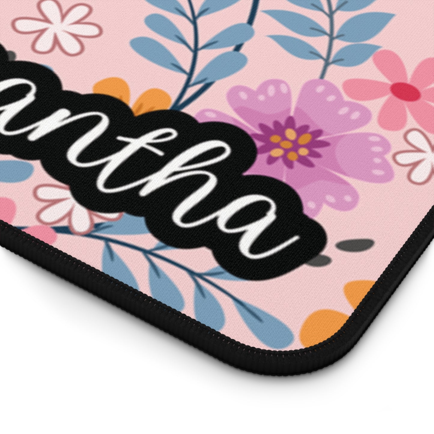 Personalized Pink Floral Desk Mat | Cute Desk Pad
