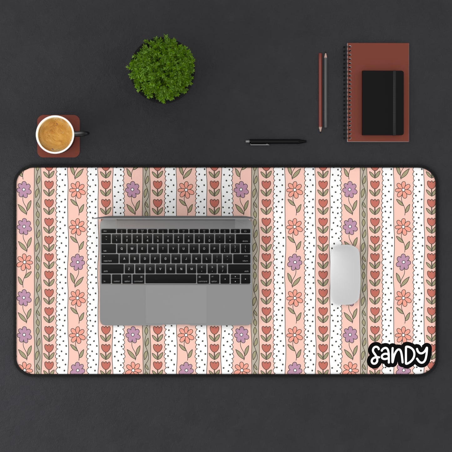 Floral Desk Mat - Elegant Workspace Decor, Computer Mat, Home Office Accessory, Teacher Gift, Inspirational Desk Pad