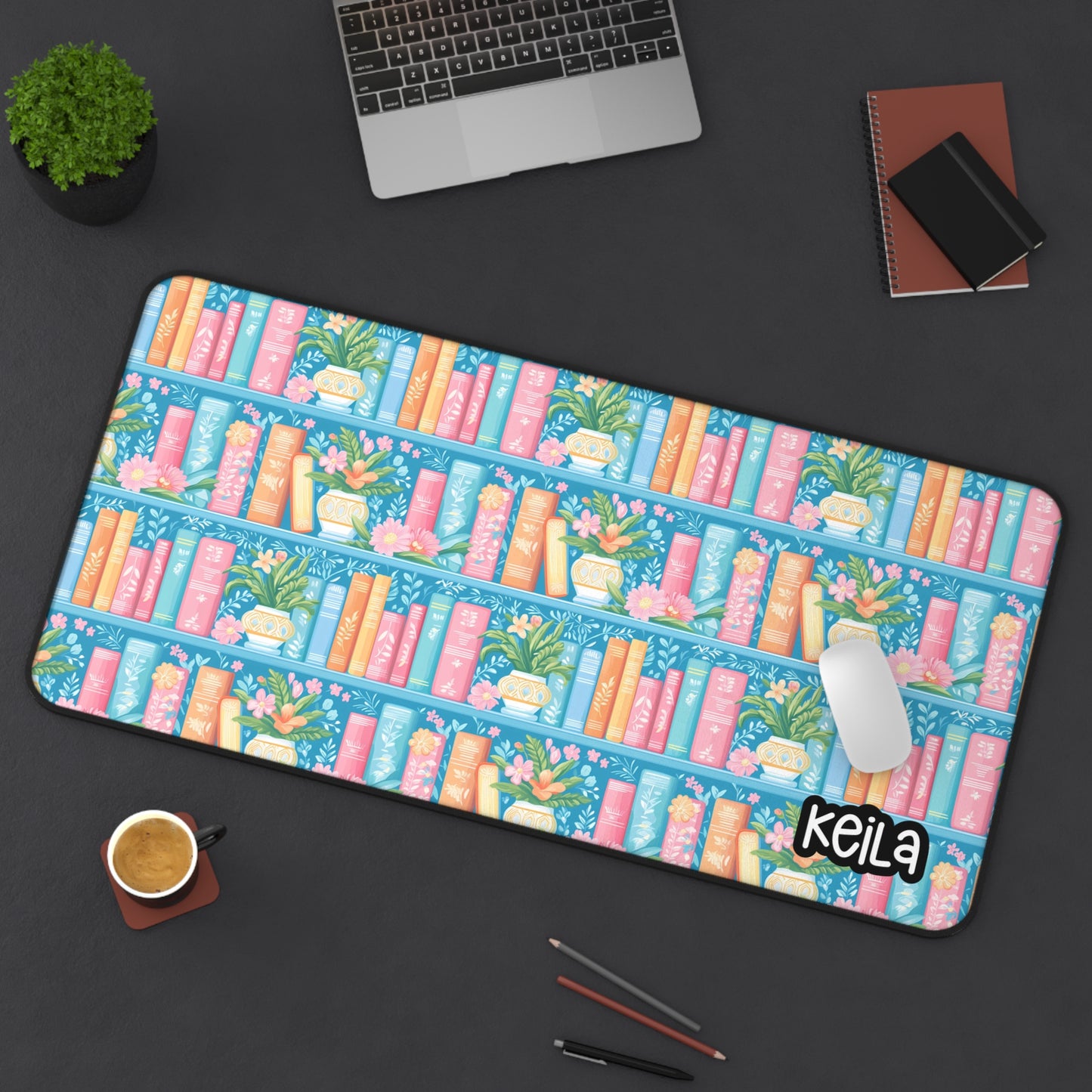 Personalized Desk Mat | Cute Booklover Desk Pads