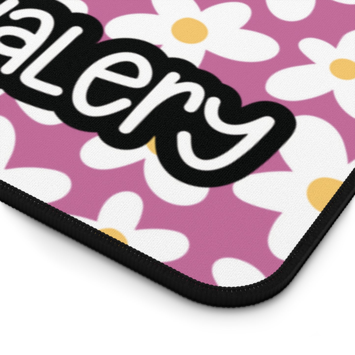 Personalized Cute Daisies Pink Desk Mat | Cute Desk Pad