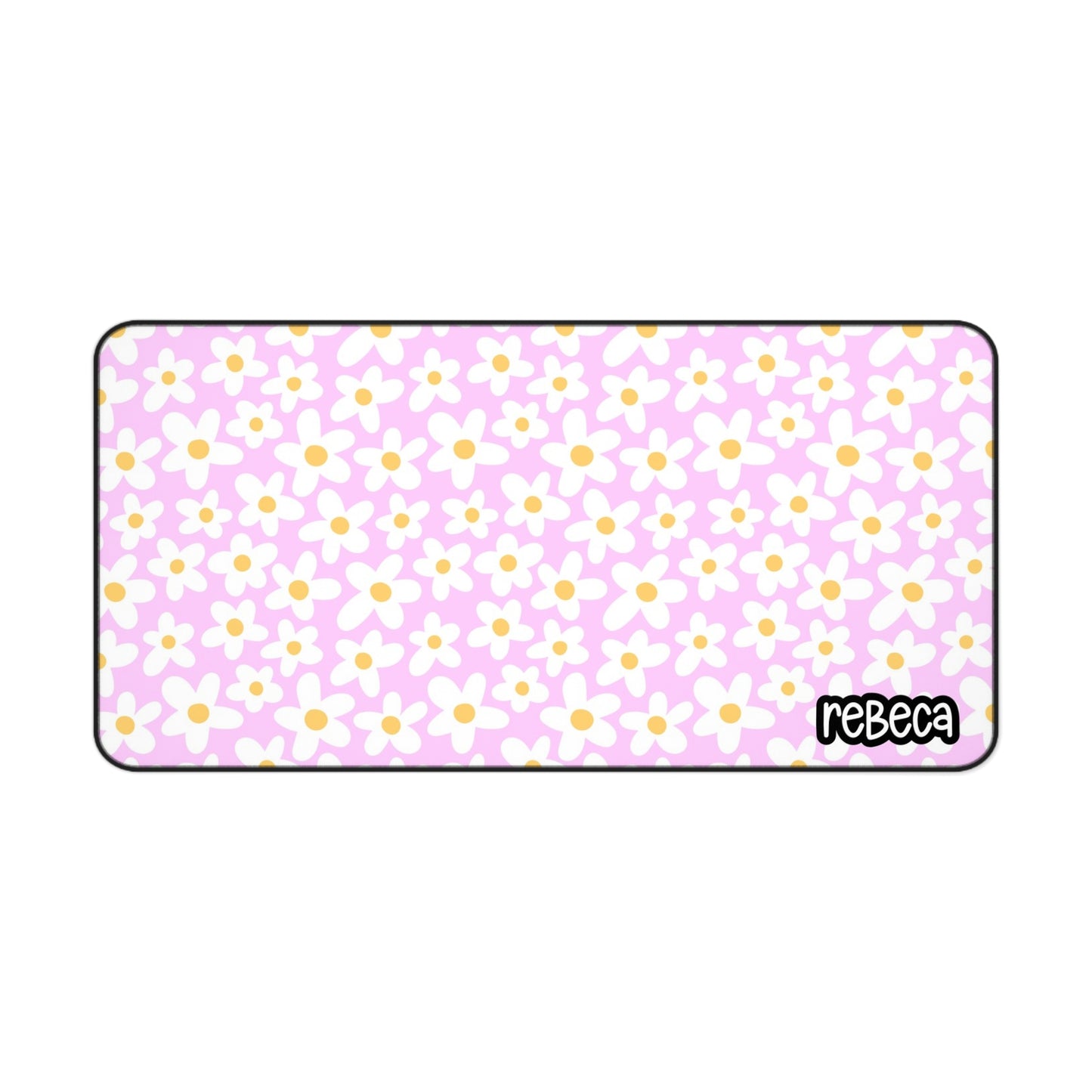 Daisies Desk Mat Pastel Pink, Floral Desk Mat - Cute Pink Flower Mouse Pad, Office Decor, Gift for Her, Desk Accessories, Study Space, Pastel Aesthetic