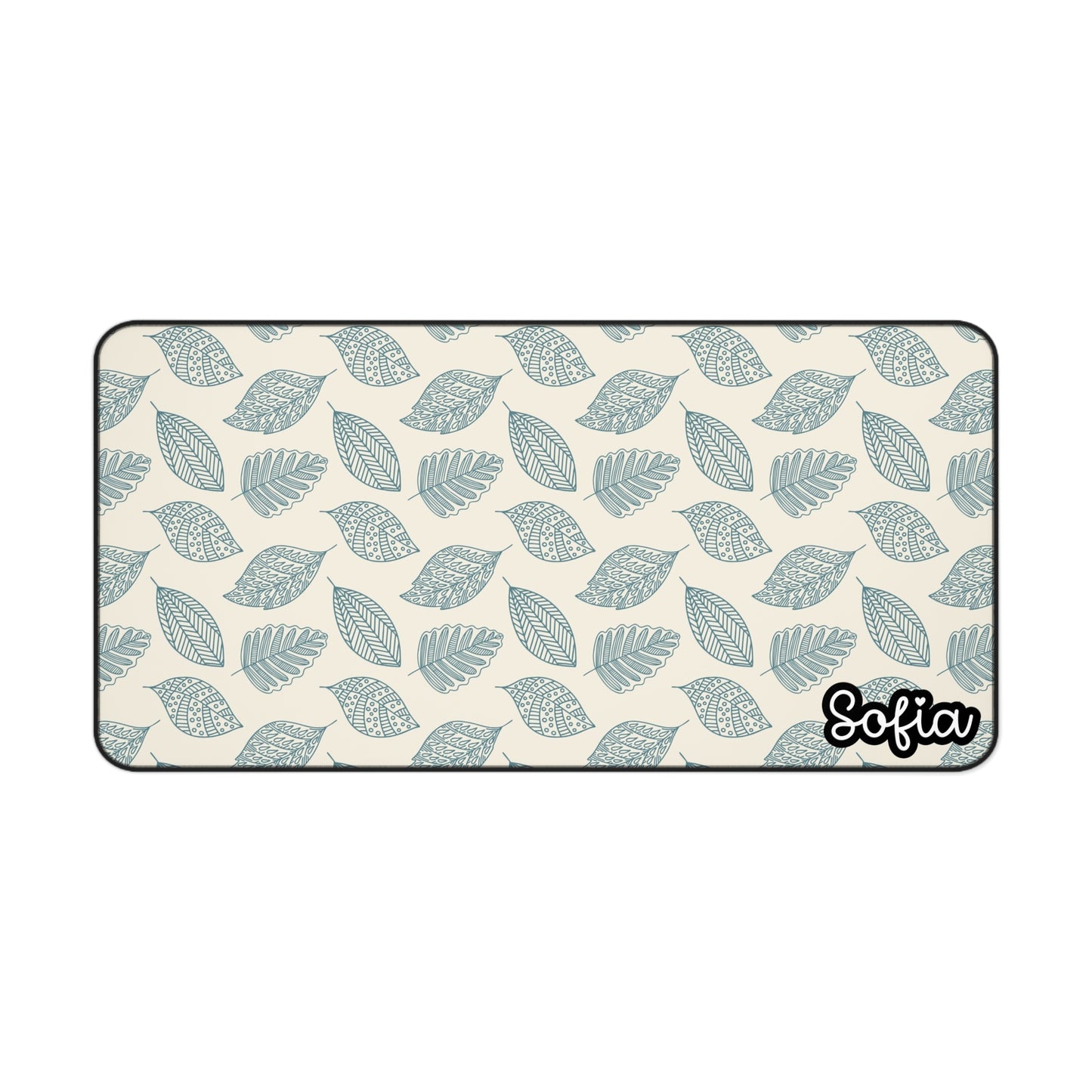 Boho Chic Leaf Pattern Desk Mat, Custom Mouse Pad for Home Office, Floral Desk Accessory, Personalized Desktop Decor, Unique Gift for Friends