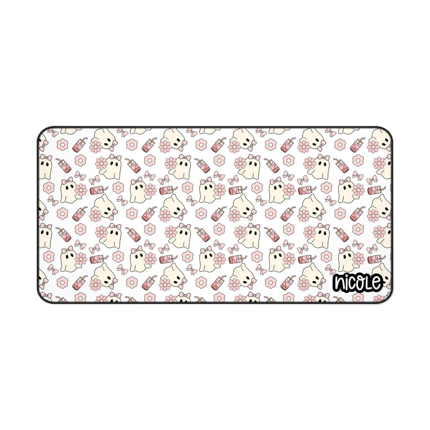 Cute Ghosts Desk Mat, Kawaii Desk Accessories, Office Decor, Halloween Gift, Cute Mouse Pad, Playful Workspace