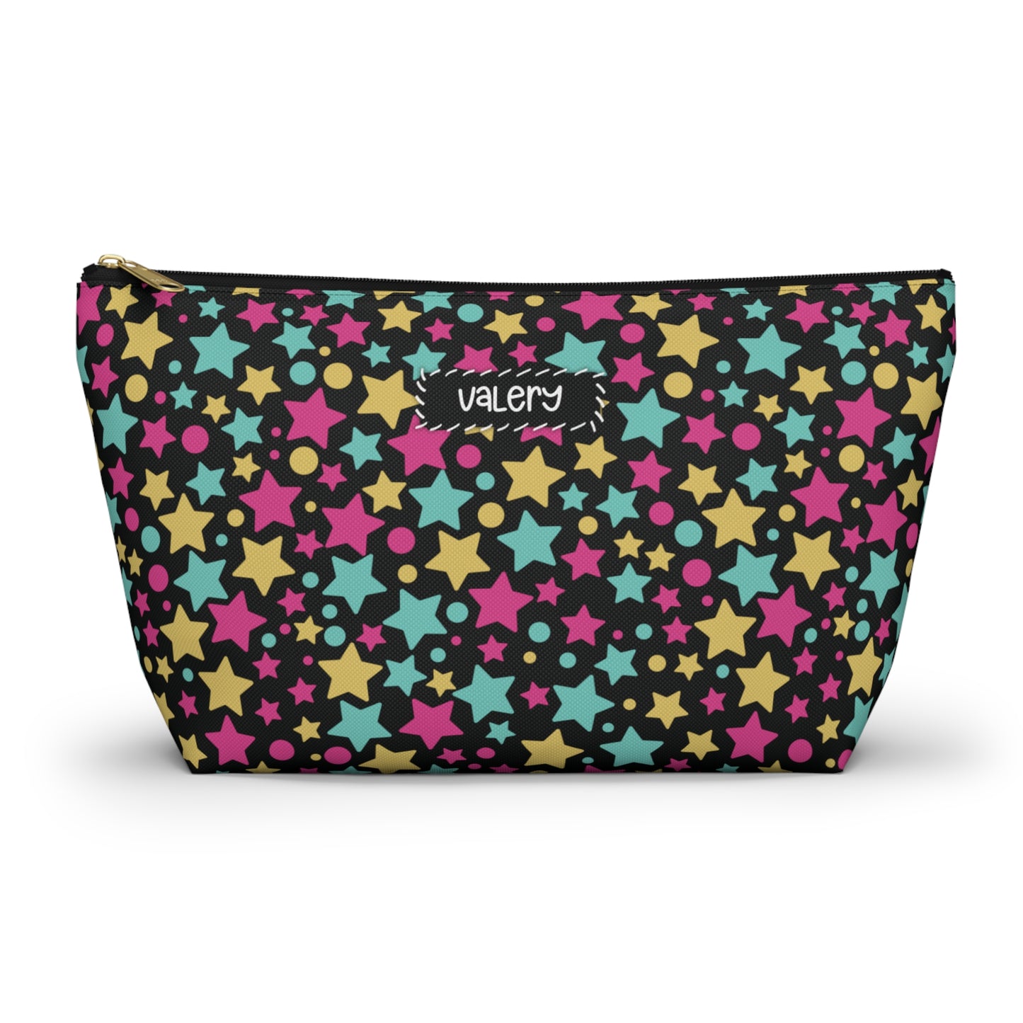 Personalized Pouch with Stars | Black Accesories Bag