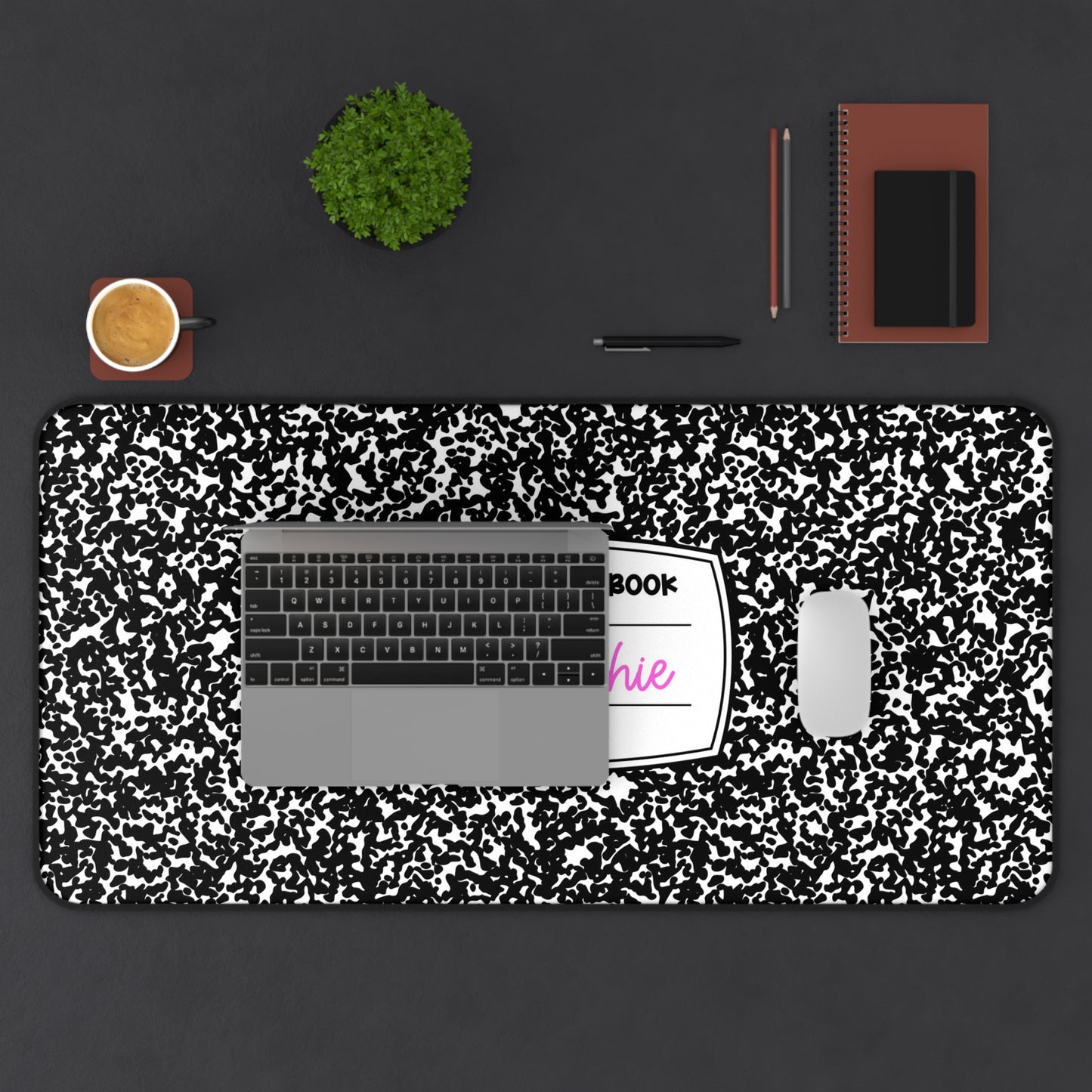 Composition Book Themed Personalized Desk Mat | Teacher Gift, Office Décor, Custom Workspace, Classroom Accessory, Stylish Desk Organizers