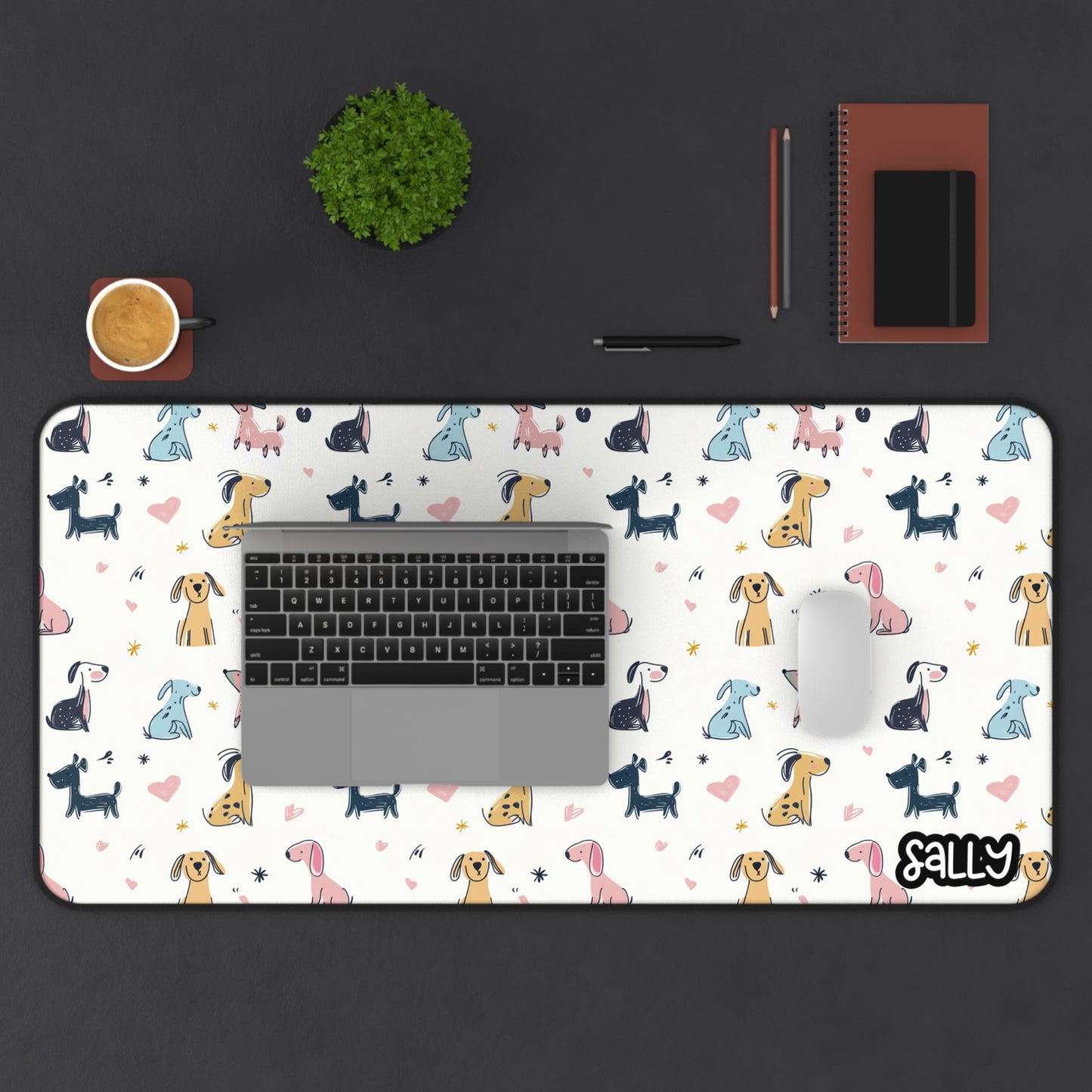 Cute Dog Pattern Desk Mat - Perfect for Pet Lovers and Home Offices