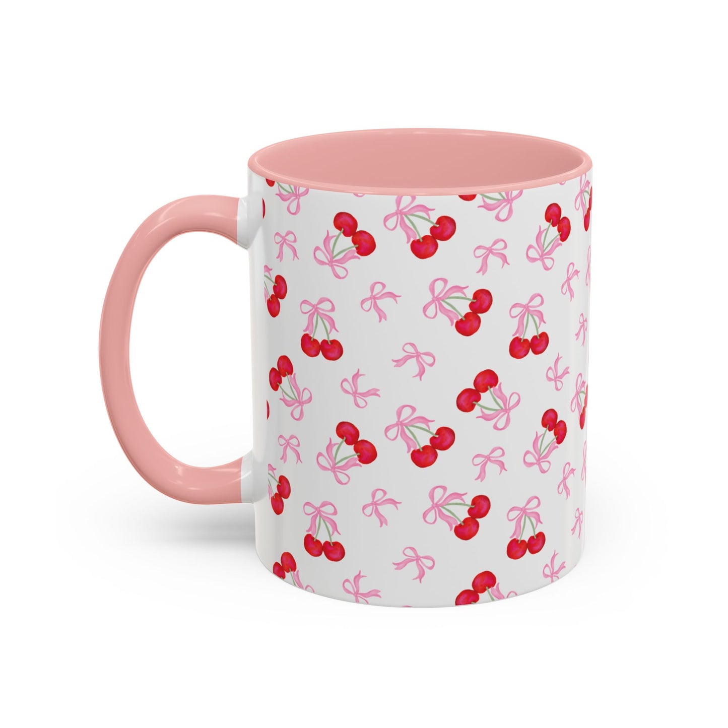 Cute Coquette Bows & Cherries Coffee Mug (11oz)