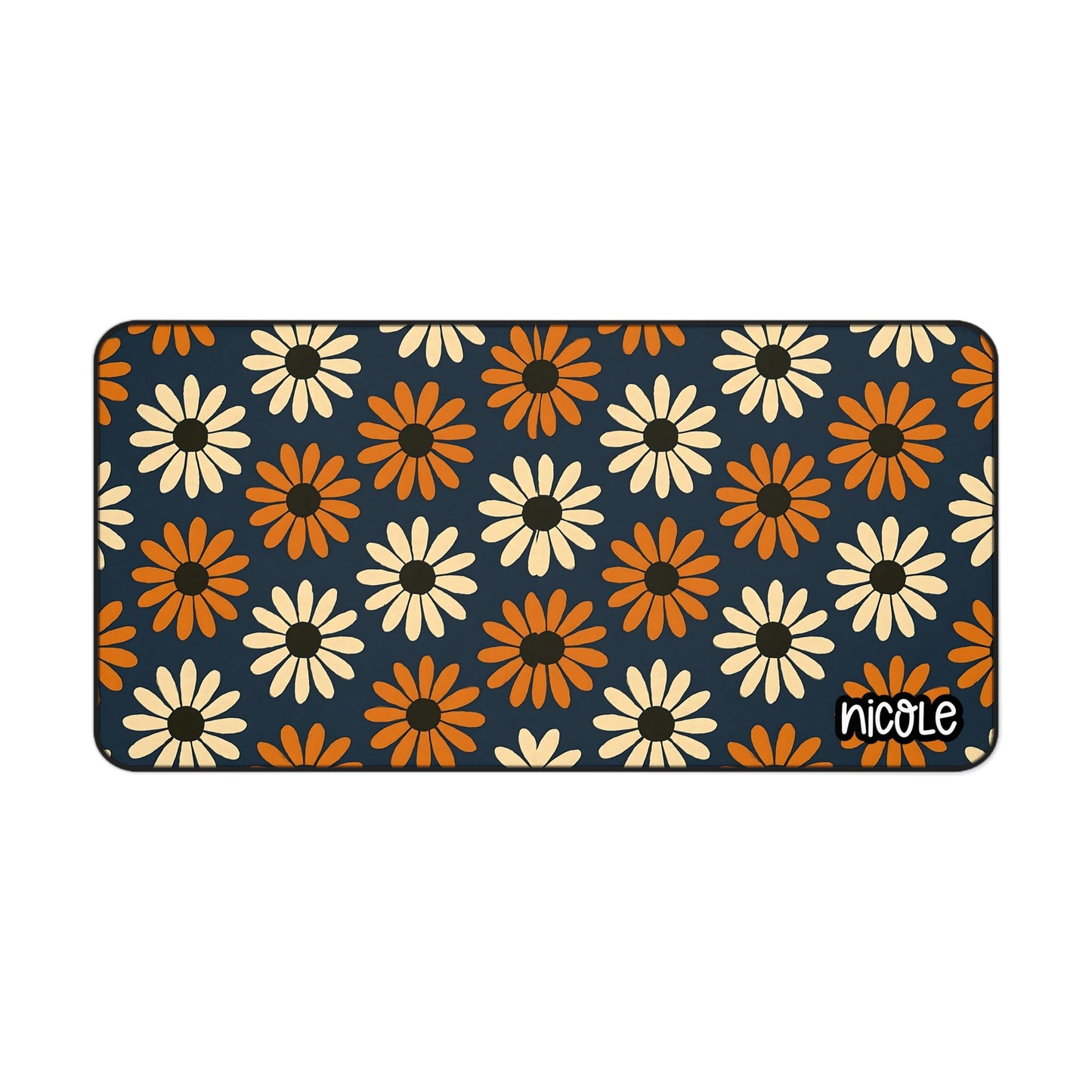 Autum Daisies Flowers Desk Mat for Home Office, Desk Pad, Flower Print Mouse Pad, Ergonomic Workstation Mat, Cute Office Decor