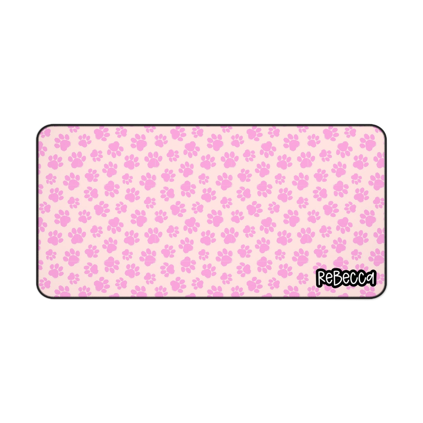 Cute Paw Print Desk Mat Pink, Dog Lover Desk Mat, Pet Lover’s Workspace Accessory, Dog Cat Home Office Decor, Gift for Animal Lovers, Blue Paw Print Mouse Pad