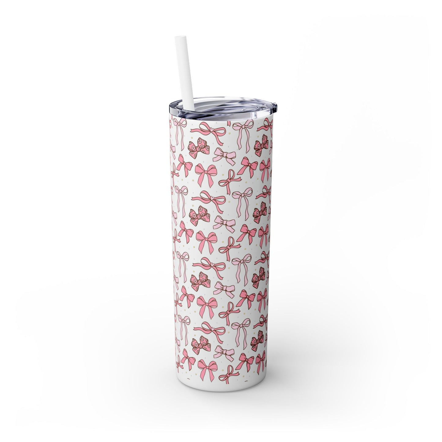 Coquette Pink Bows 20oz Skinny Tumbler | Ballet Inspired Tumbler