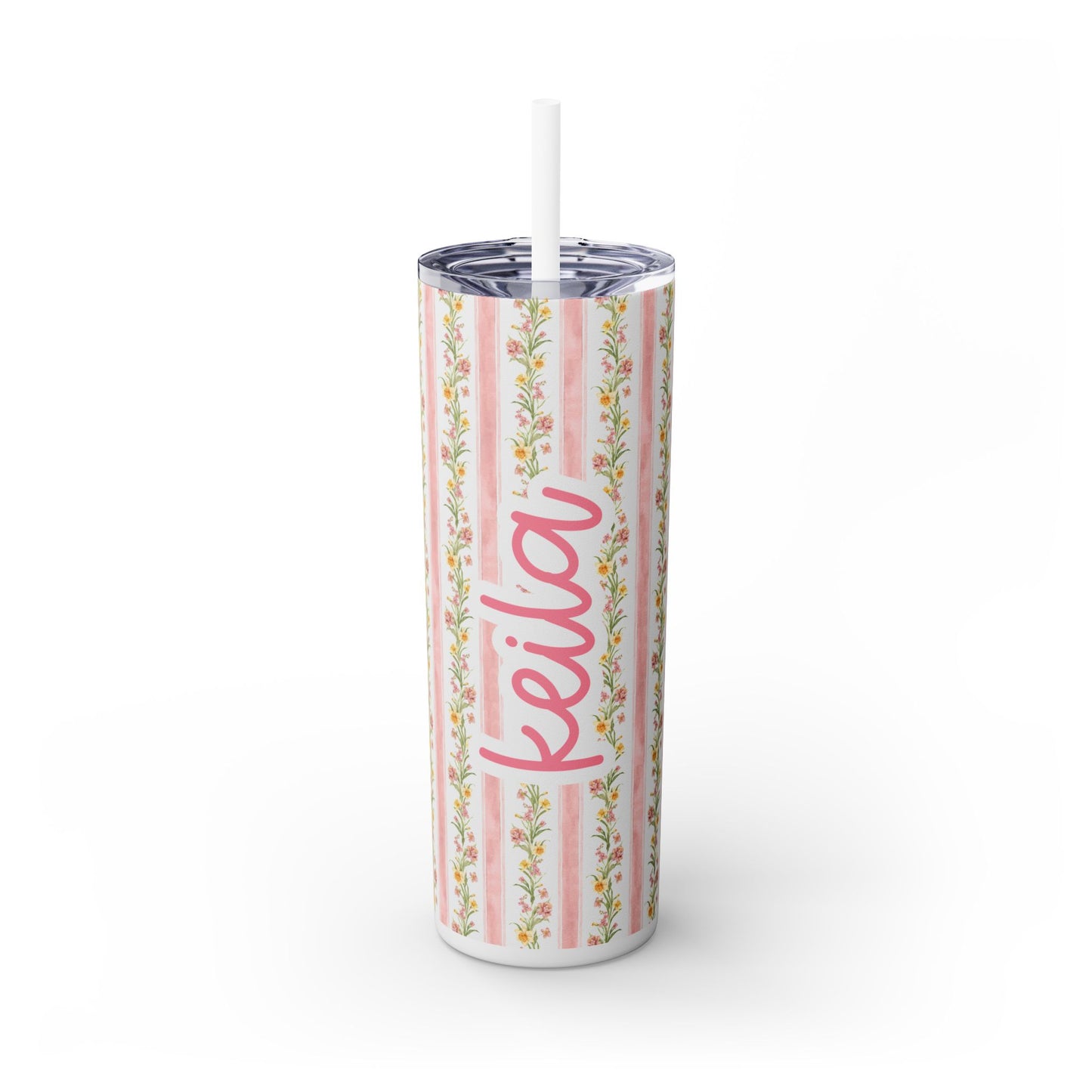 Personalized Coquette Floral Tumbler 20oz