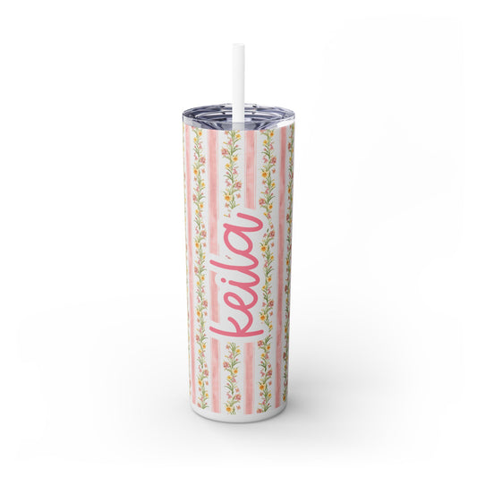 Personalized Coquette Floral Tumbler 20oz