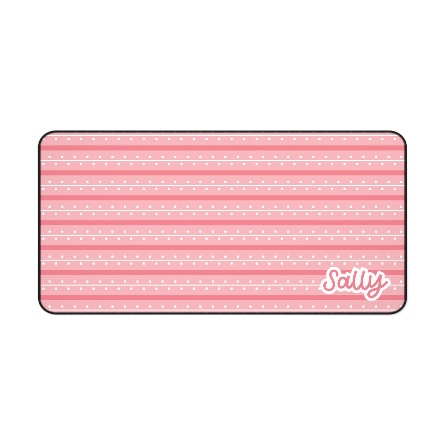 Personalized Pink Polka Dot Desk Mat with Name