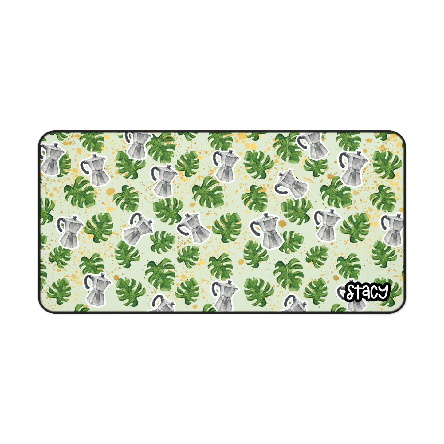 Greca Tropical Desk Mat with Leaves, Monstera Leaves Mousepad, Monstera Leaves Desk Mat, Home Office Accessory, Greenery Desk Decor, Gift for Students, Gamers, and Creatives