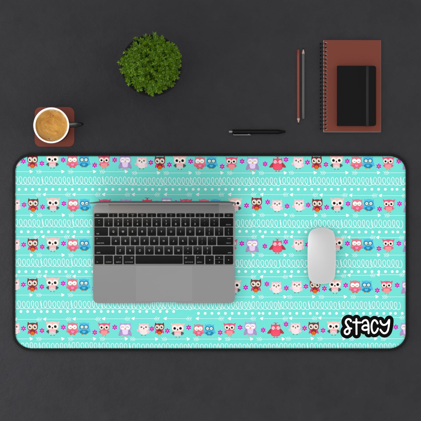 Cute Owl Themed Desk Mat, Fun Office Decor, Creative Gift for Students and Gamers, Perfect for Birthday or Back to School