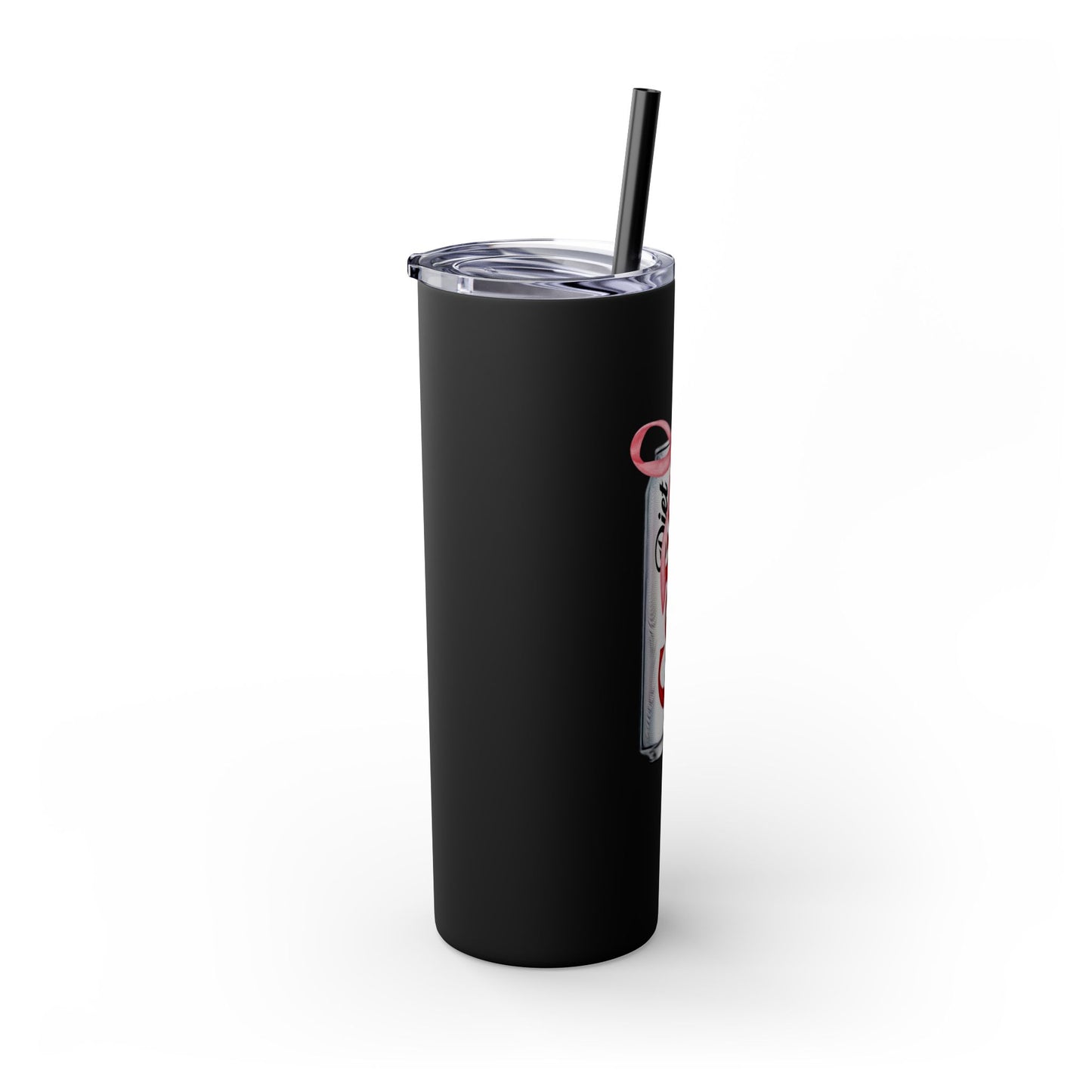 Diet Coke Skinny Tumbler Black with Straw, 20oz