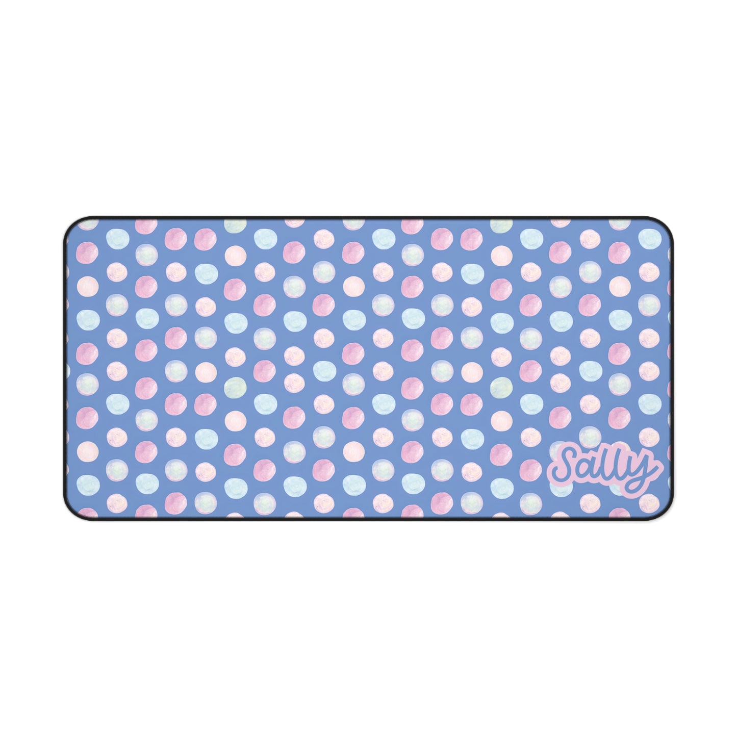 Personalized Polka Dot Desk Mat - Custom Office Decor