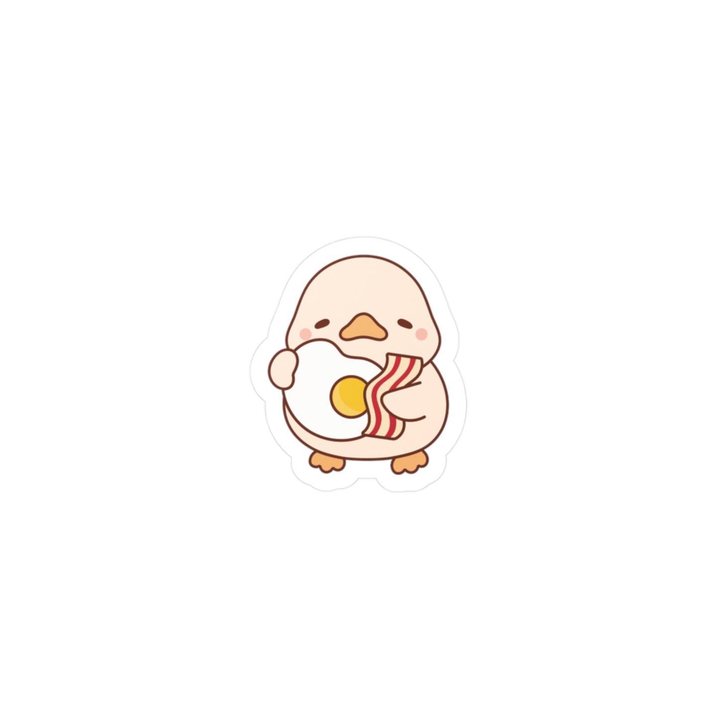 Breakfast Lover Sticker (waterproof) 1”x1” | Cute Duck Sticker