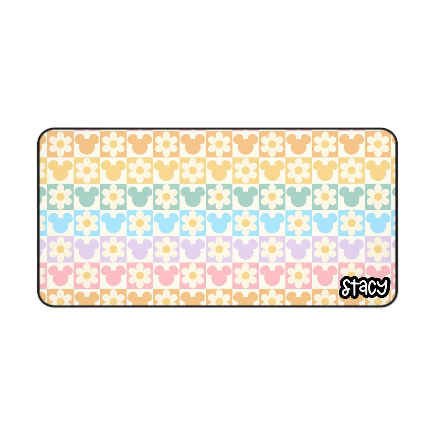 Cute Daisy Checkered Disney Desk Mat, Retro Desk Mat for Home Office, Stylish Gaming Mat, Personalized Desk Accessory, Gift for Gamers, Teachers & Students