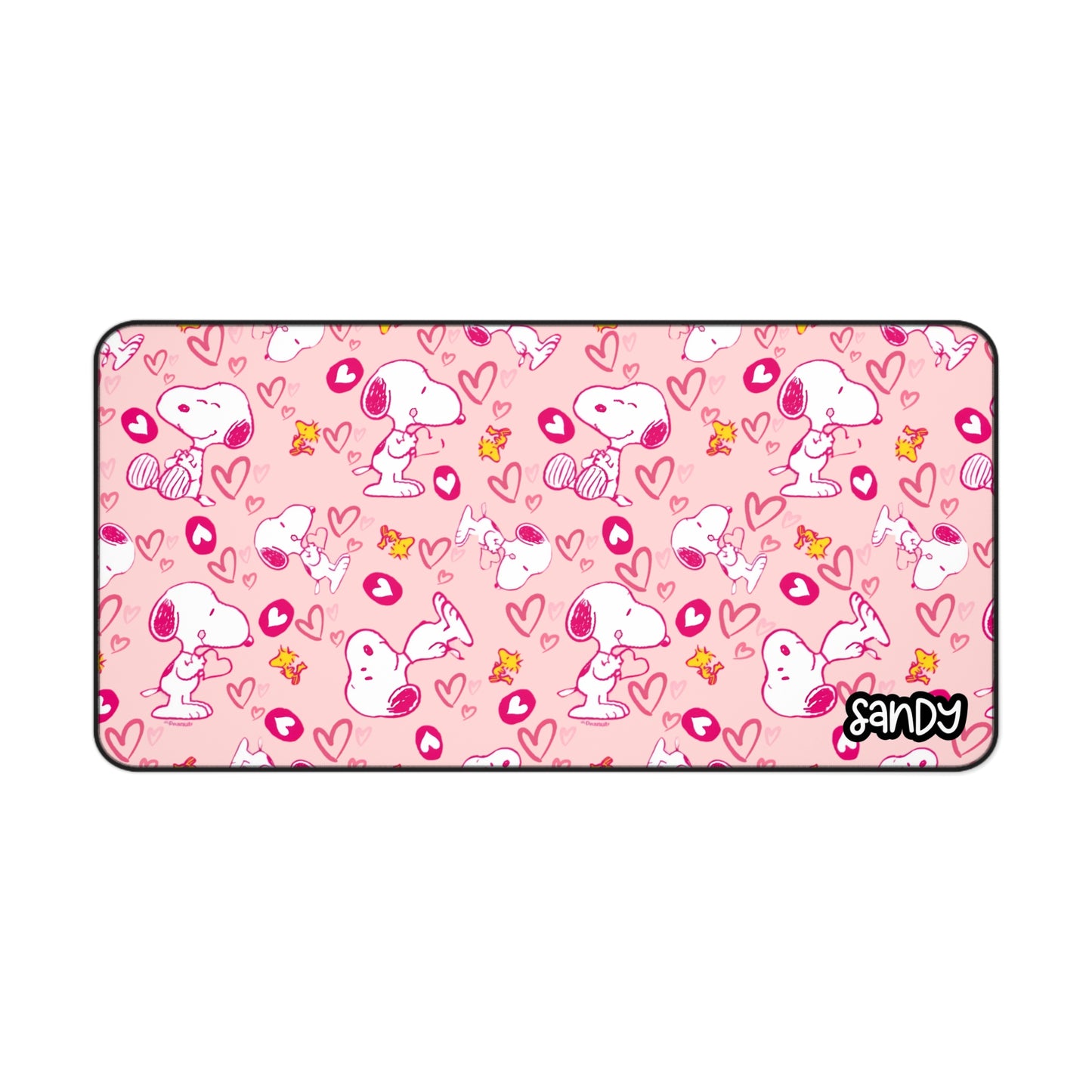 Cute Snoopy Desk Mat (pink), Office Decor, Gift for Dog Lovers, Cute Mouse Pad, Valentine’s Day Gift, Cartoon Desk Accessory