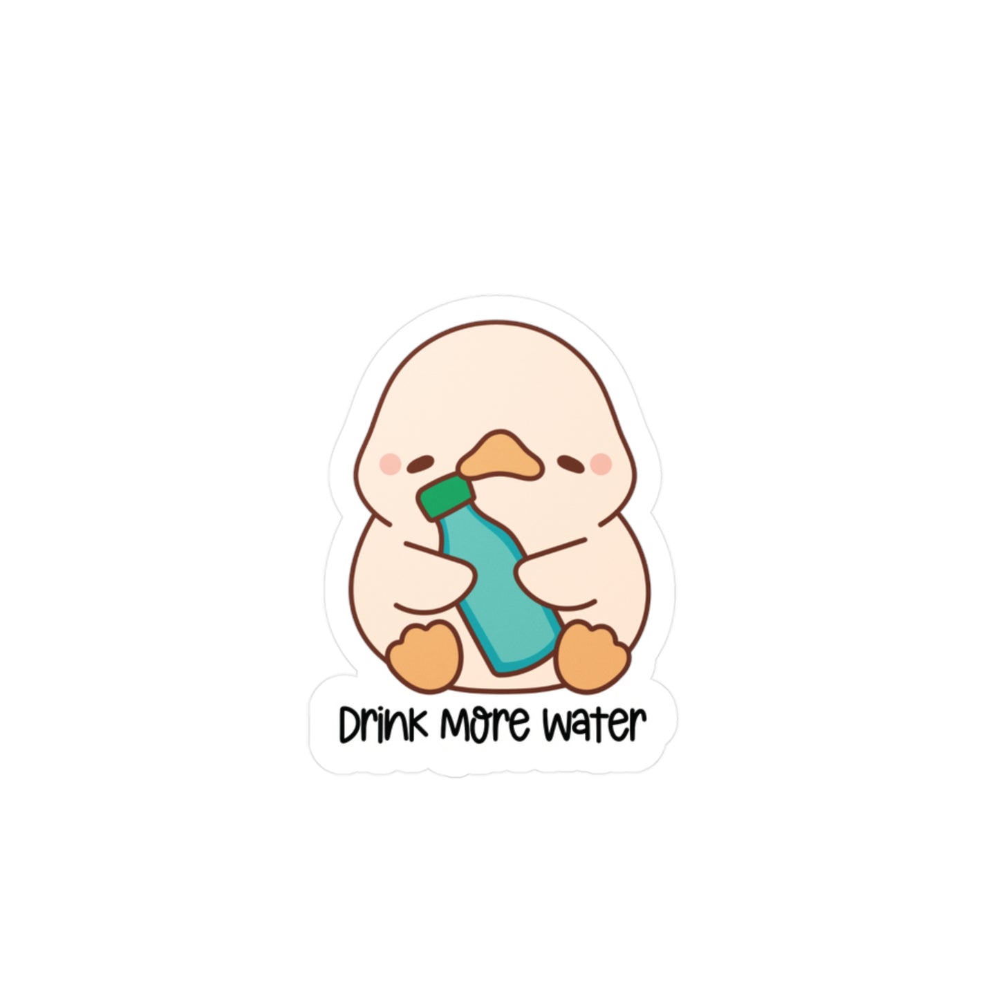 Drink More Water Sticker (waterproof) 2”x2” | Cute Duck Sticker