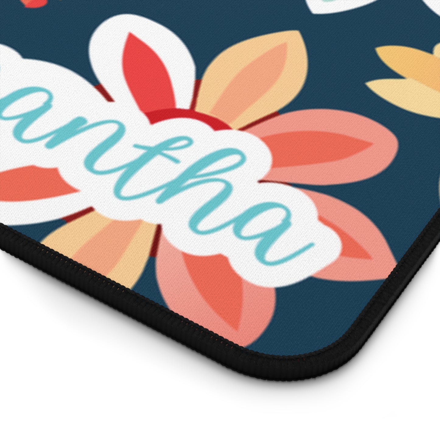 Personalized Bright Floral Desk Mat | Cute Desk Pad