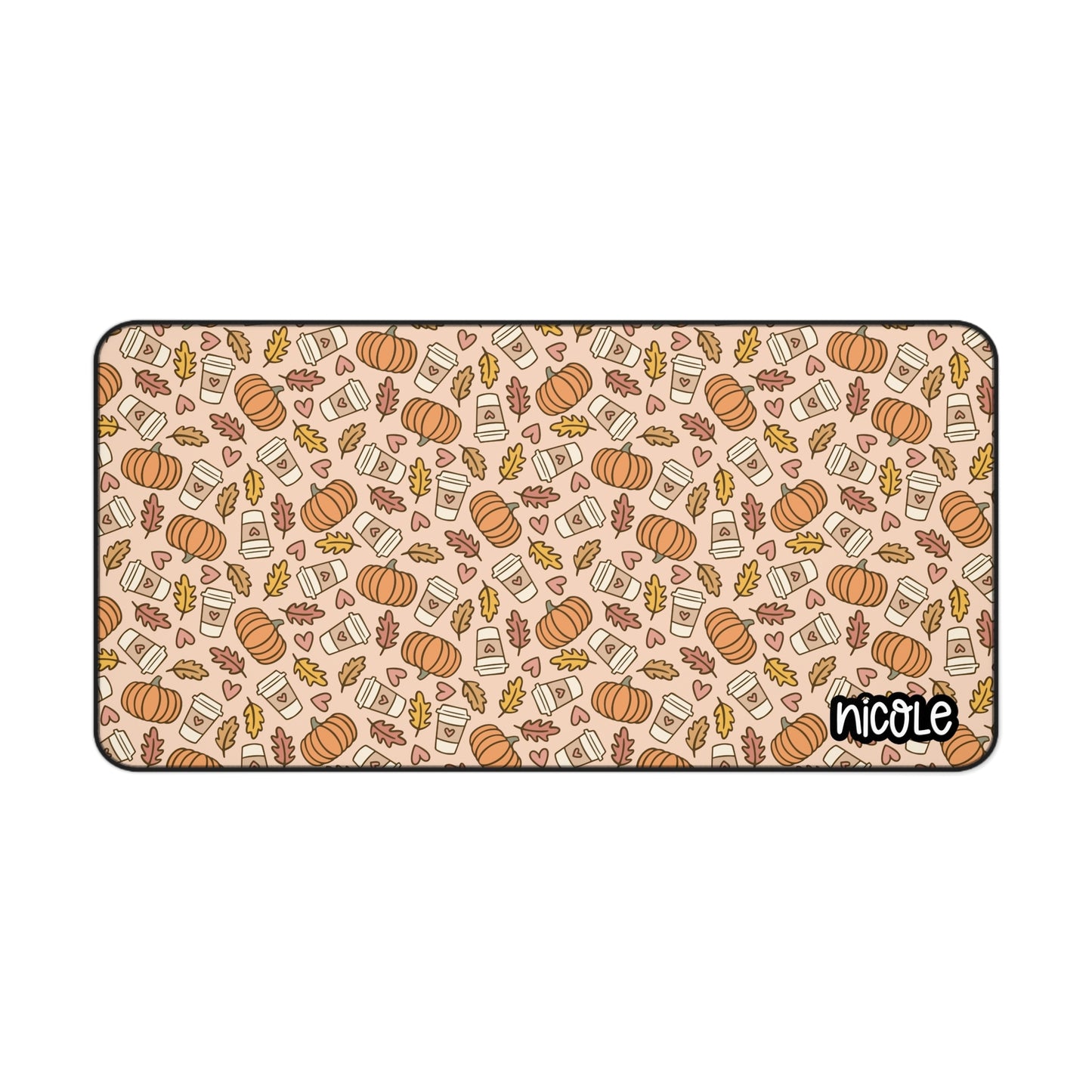 Pumpkin Spice Latte Desk Mat, Autumn-Themed Desk Mat, Cozy Workspace Decor, Seasonal Desk Accessories, Pumpkin Spice Vibes, Personalized Office Mat