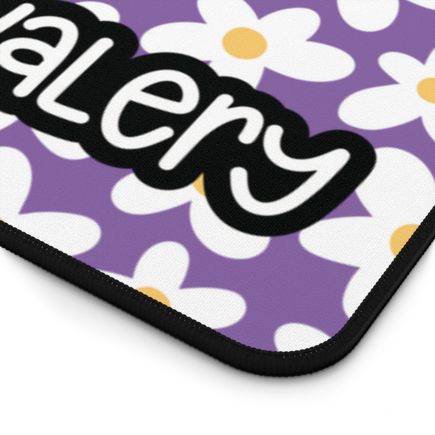 Personalized Daisies Floral Desk Mat Purple | Cute Desk Pad