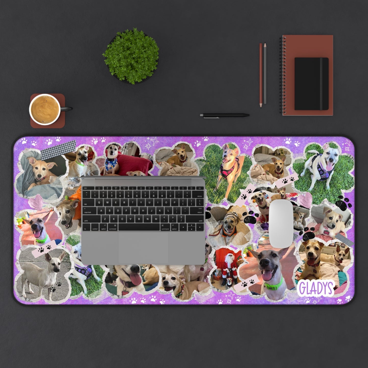 Cute Pet-Themed Desk Mat, Personalized Desk Accessory, Dog Lover Gift, Home Office Decor, Animal Print Desk Pad