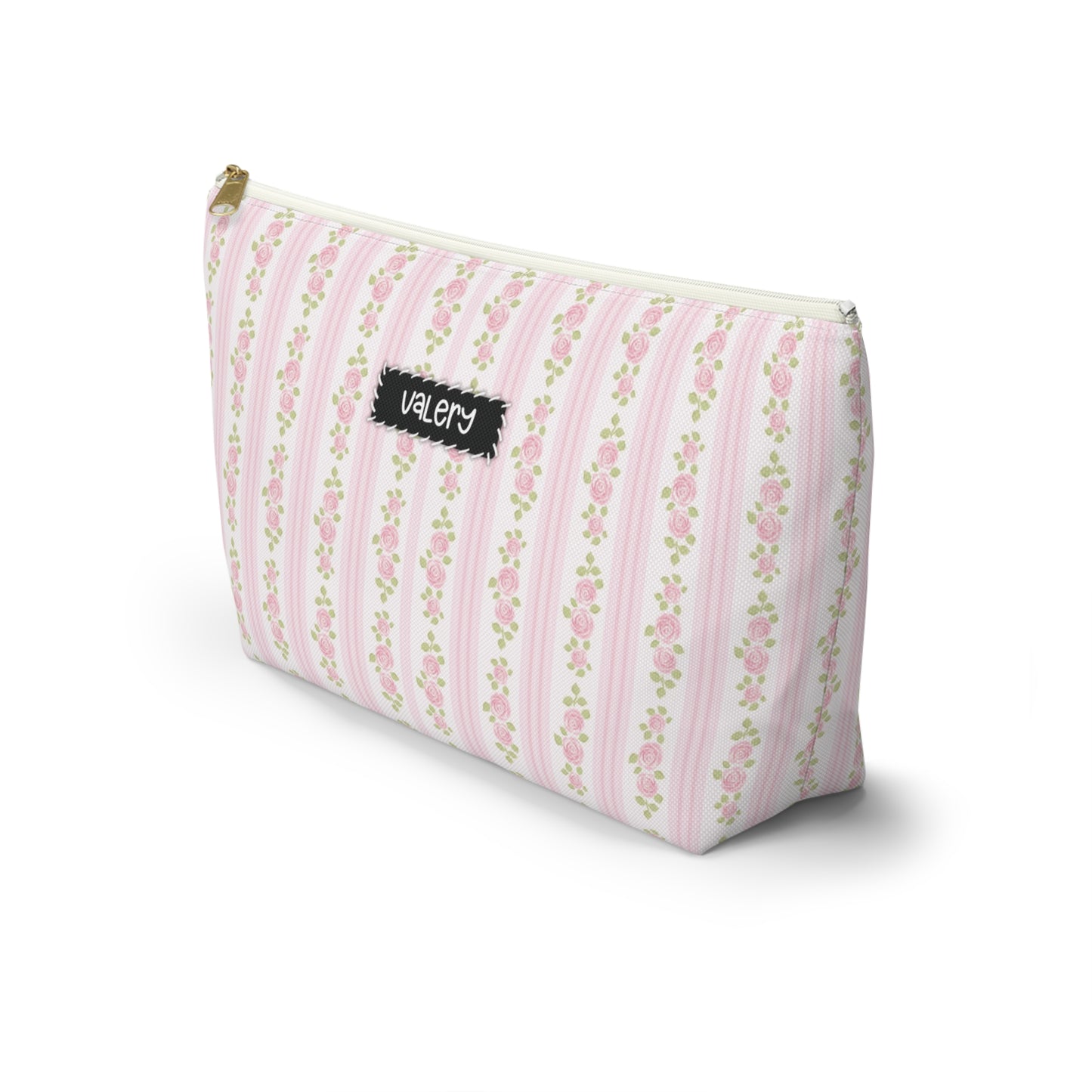 Personalized Pink Floral Pouch | Pink Floral Accesories Bag | Wipes & Dipes Pouch