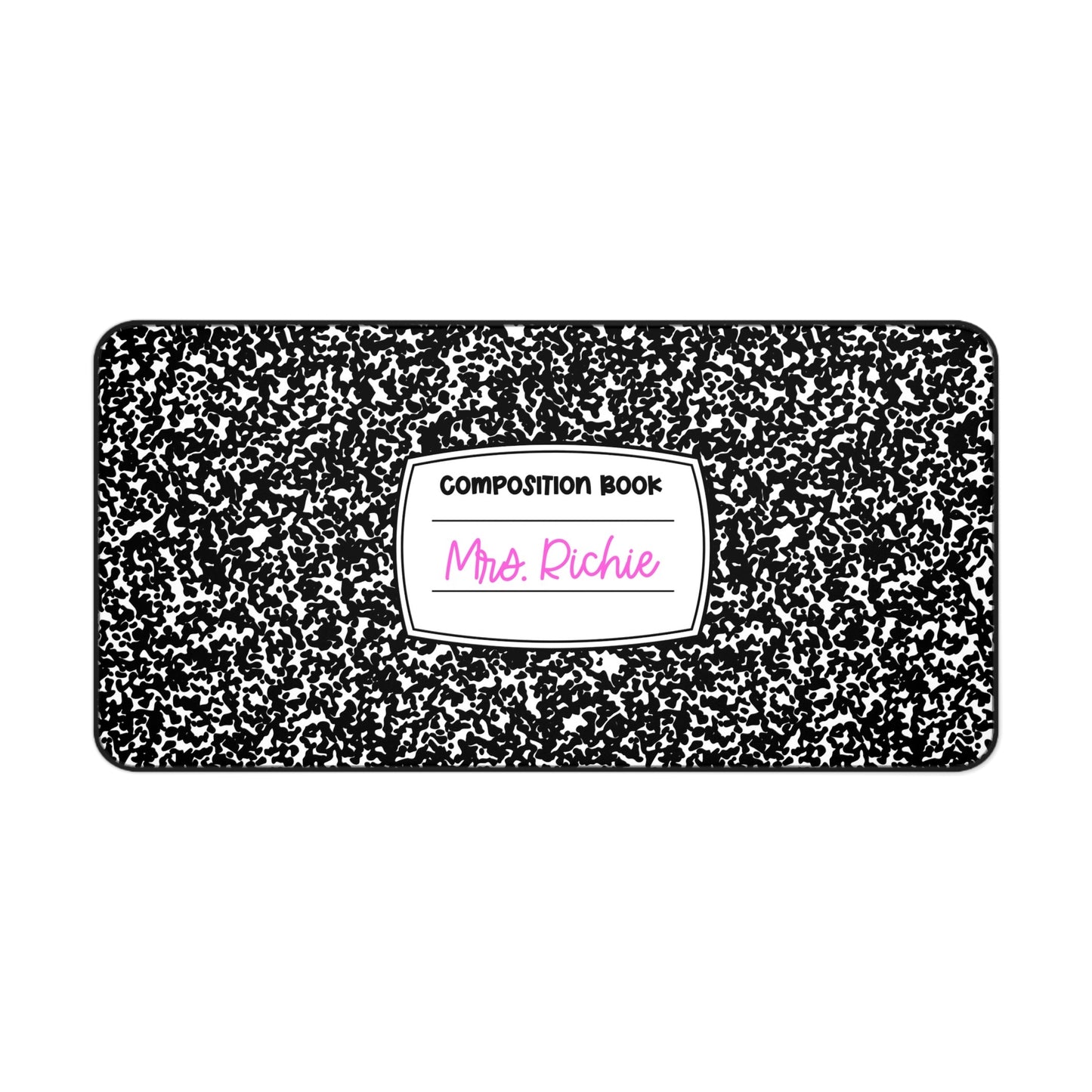 Composition Book Themed Personalized Desk Mat | Teacher Gift, Office Décor, Custom Workspace, Classroom Accessory, Stylish Desk Organizers