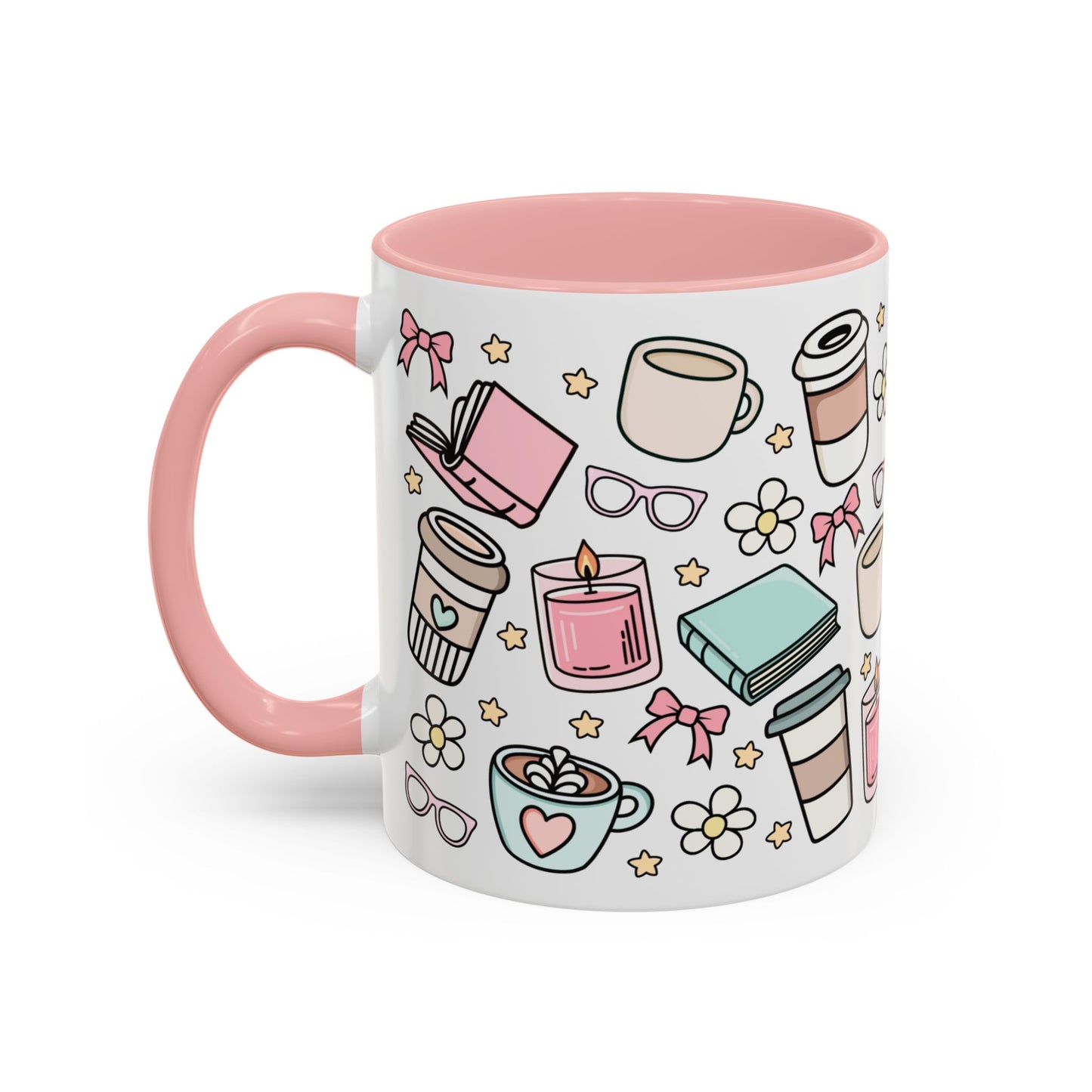 Booklover Pink Coffee Mug (11oz) | Coffee Lover Pink Mug
