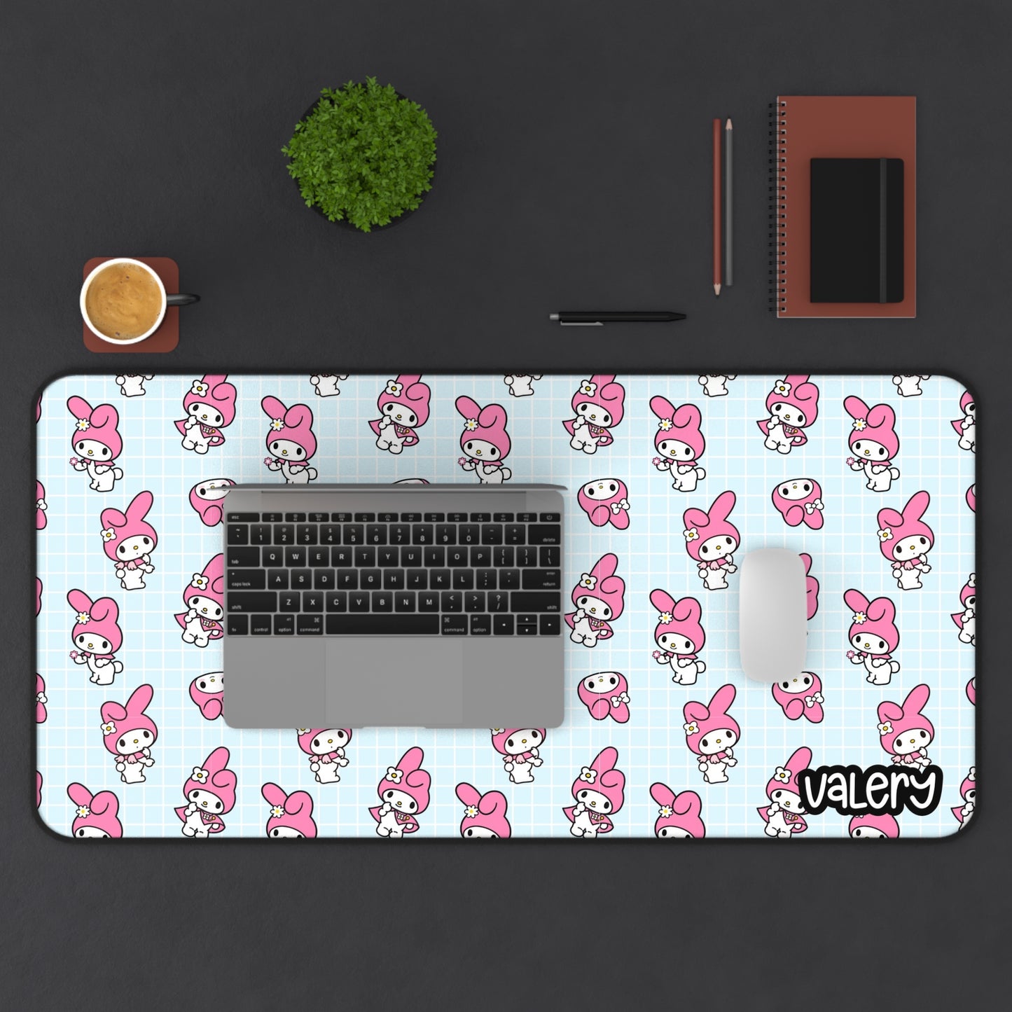 Cute My Melody Desk Mat Blue - Kawaii Gaming Mouse Pad, Office Decor, Gift for Gamers, Student Workstation