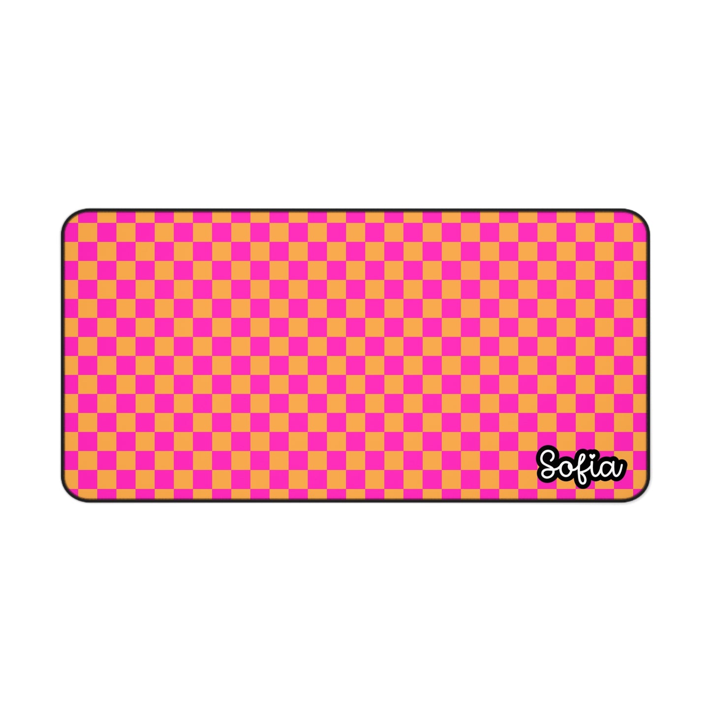 Hot Pink Checkered Desk Mat | Custom Office Decor, Work From Home Accessory, Gamer Mat, Stylish Desk Utility