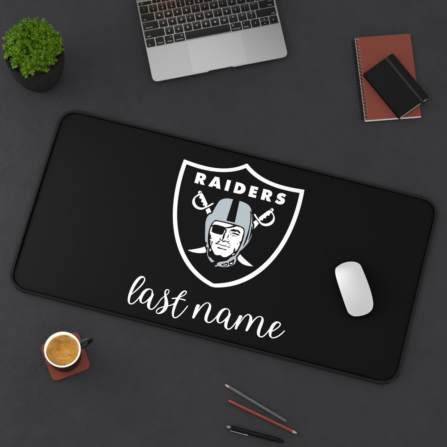 Raiders Personalized Desk Mat, Football Theme Office Mat, Custom Gamer Desk Pad, Sports Decor, Gift for Him
