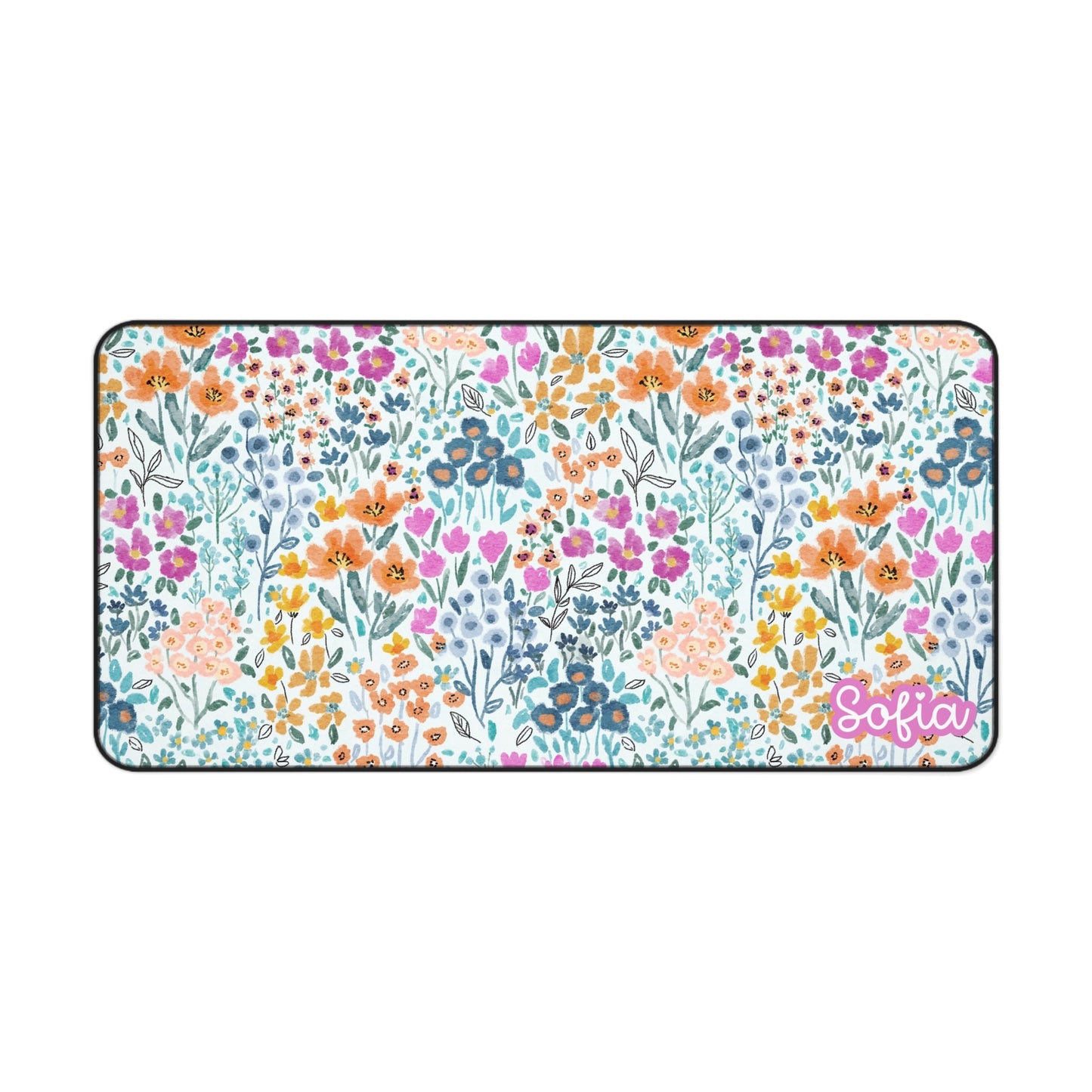 Floral Personalized Desk Mat, Office Decor, Customized Mouse Pad, Gift for Her, Beautiful Workspace Accessory, Computer Stationery