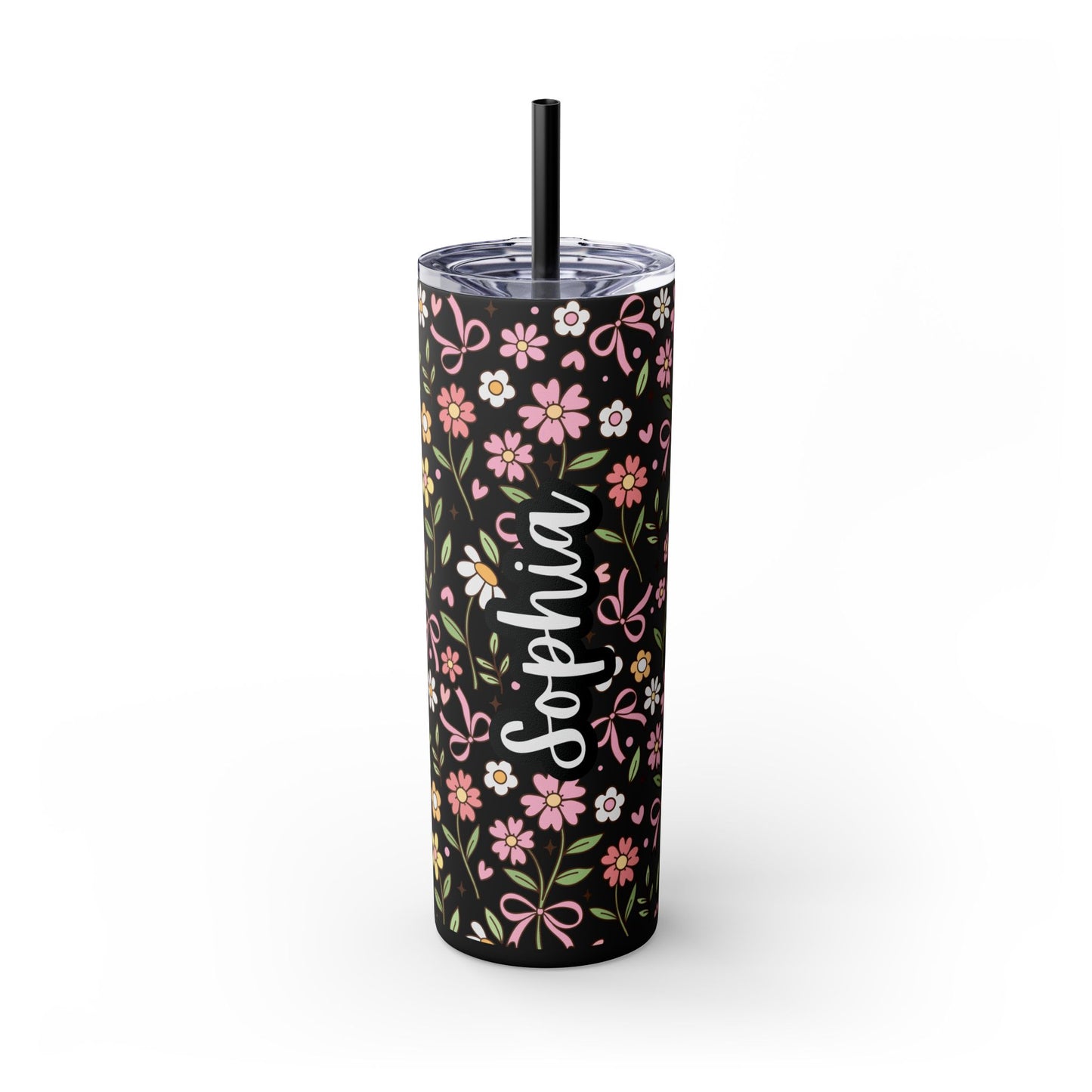 Personalized Matte Skinny Tumbler with Straw, 20oz