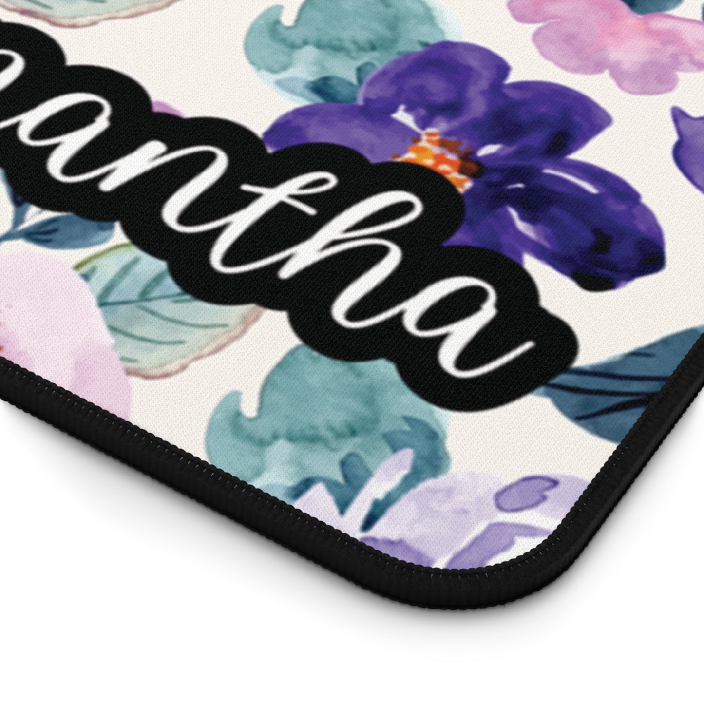 Personalized Purple Lilac Flowers Desk Mat | Cute Desk Pad